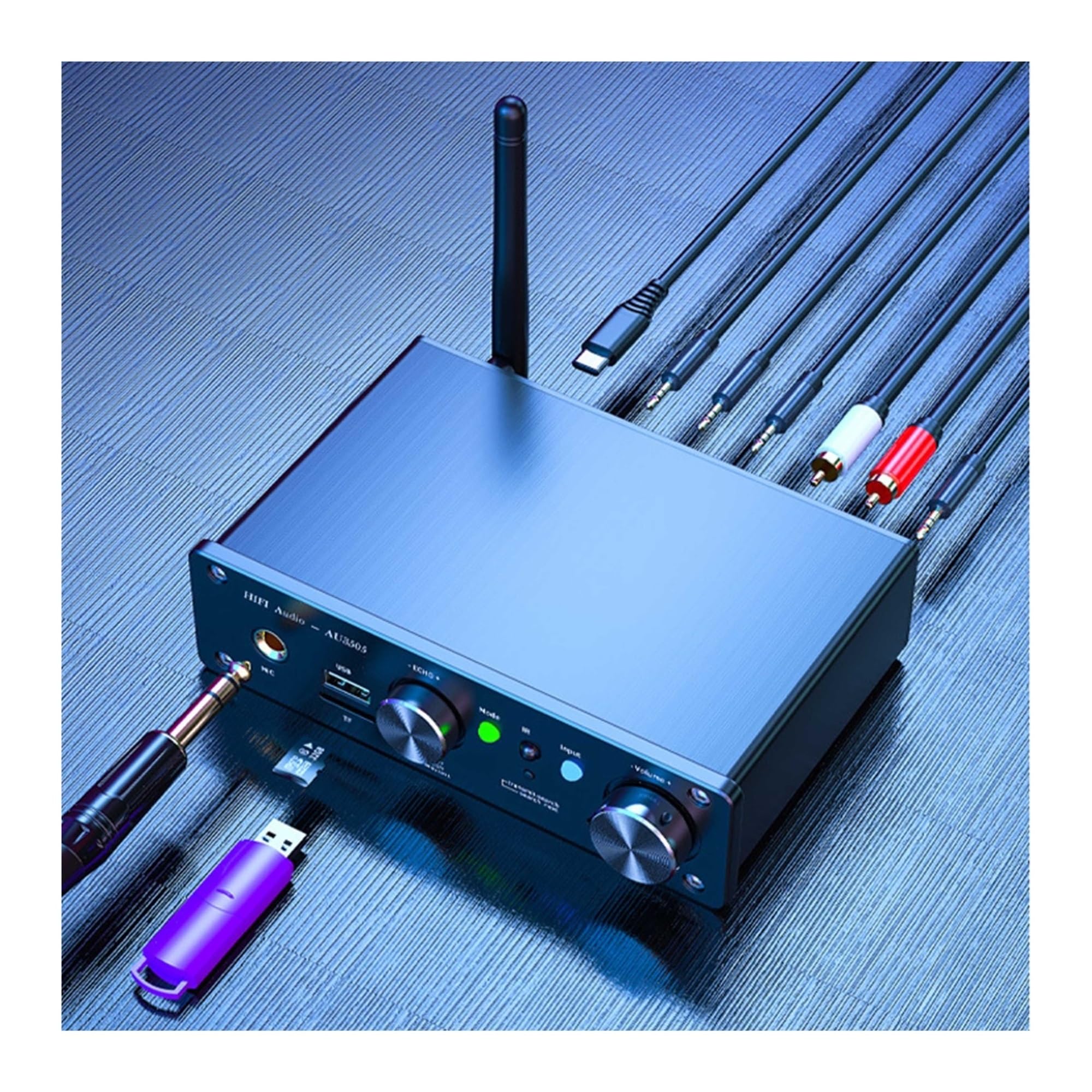 Przełącznik wideo, Nadajnik Odbiornik Komputer TV Przełącznik audio Adapter słuchawkowy muzyczny o niskim opóźnieniu Przedwzmacniacz mikrofonowy dla biur domowych, centrów danych(1)