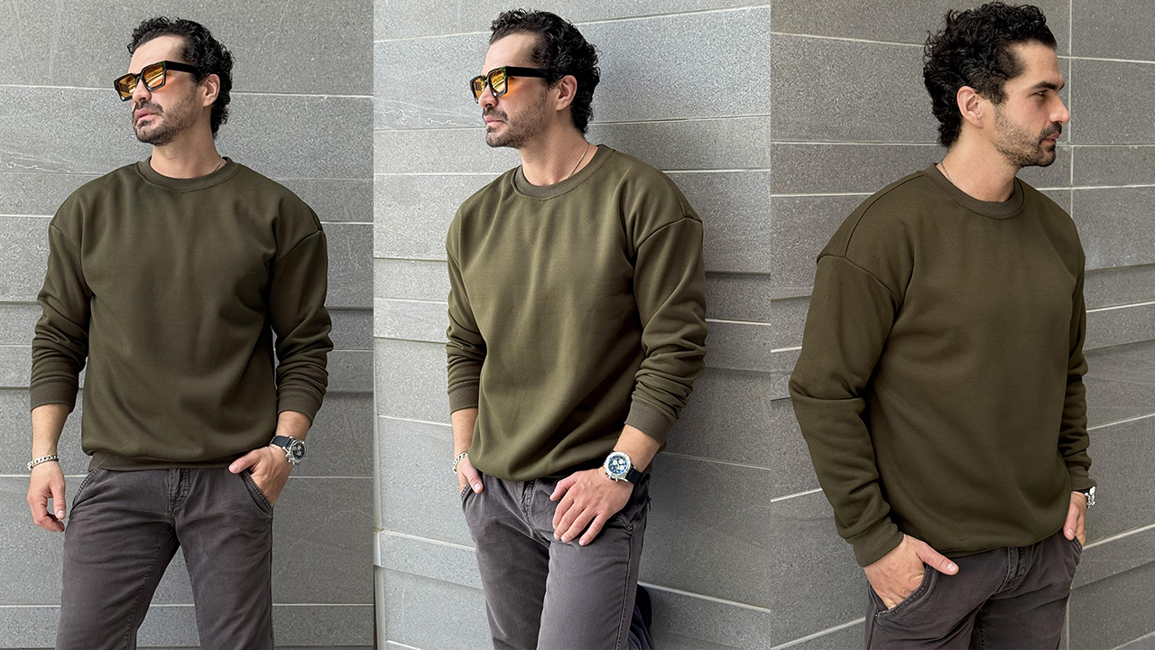 COOFANDY Men's Crewneck Fleece Sweatshirt Crewneck Long Sleeves