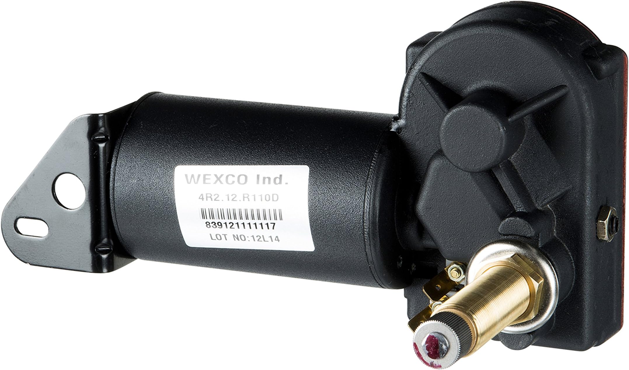 Wexco Wiper Motor, 4R2.12-19S2.R110D, Two and a half inch (2.5") shaft, 12V With Two-Speed Switch Installed