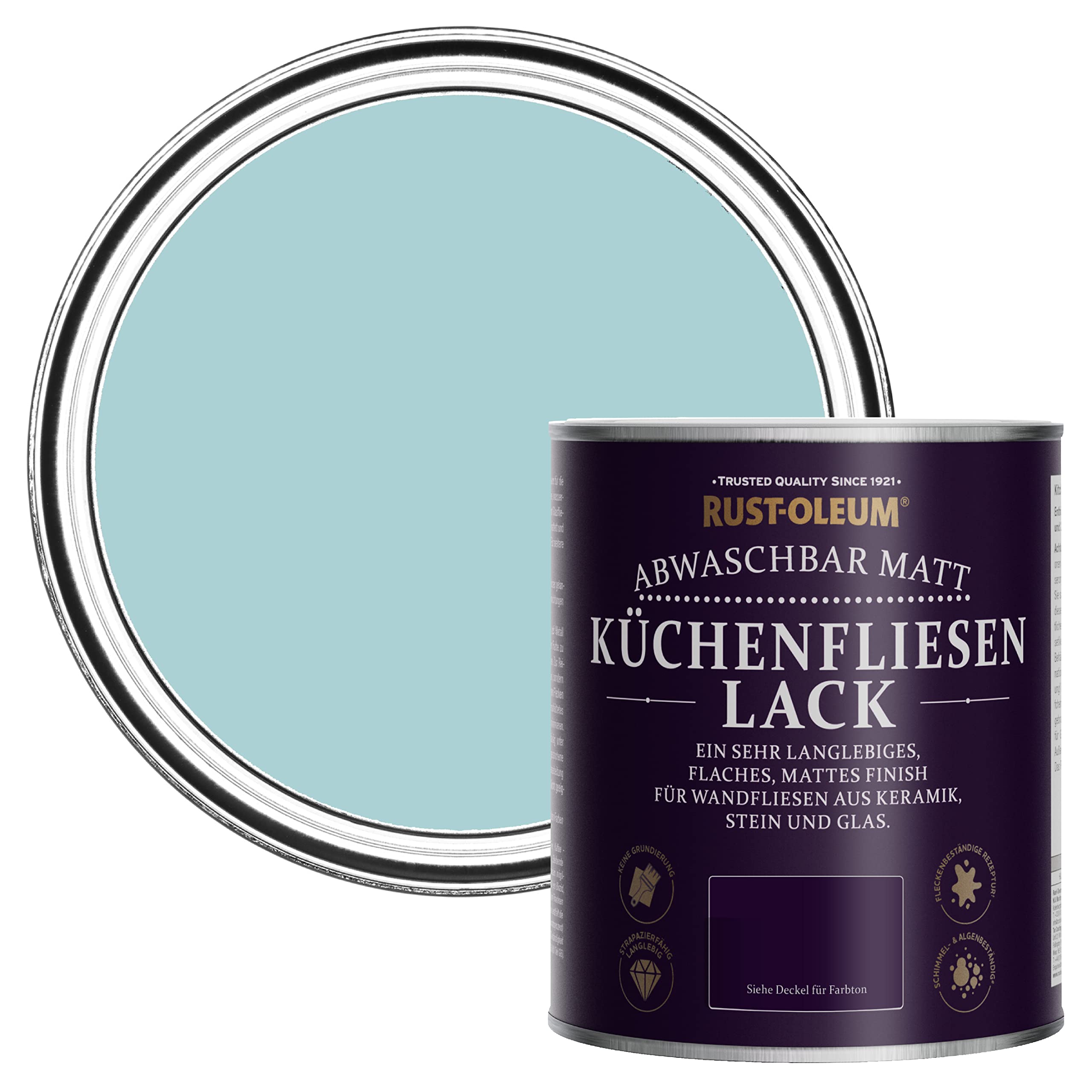 Rust-Oleum abwaschbare Küchenfliesenlack in blau mit Matt Finish - Inselblau 750ML