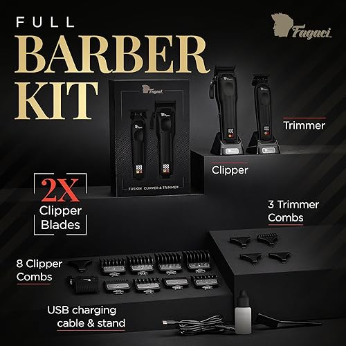 Miniatura 9 de Fagaci Cortadora de pelo profesional para hombres con precisión superior, juego de cortapelos y recortadores de peluquería sin escobillas, kit de