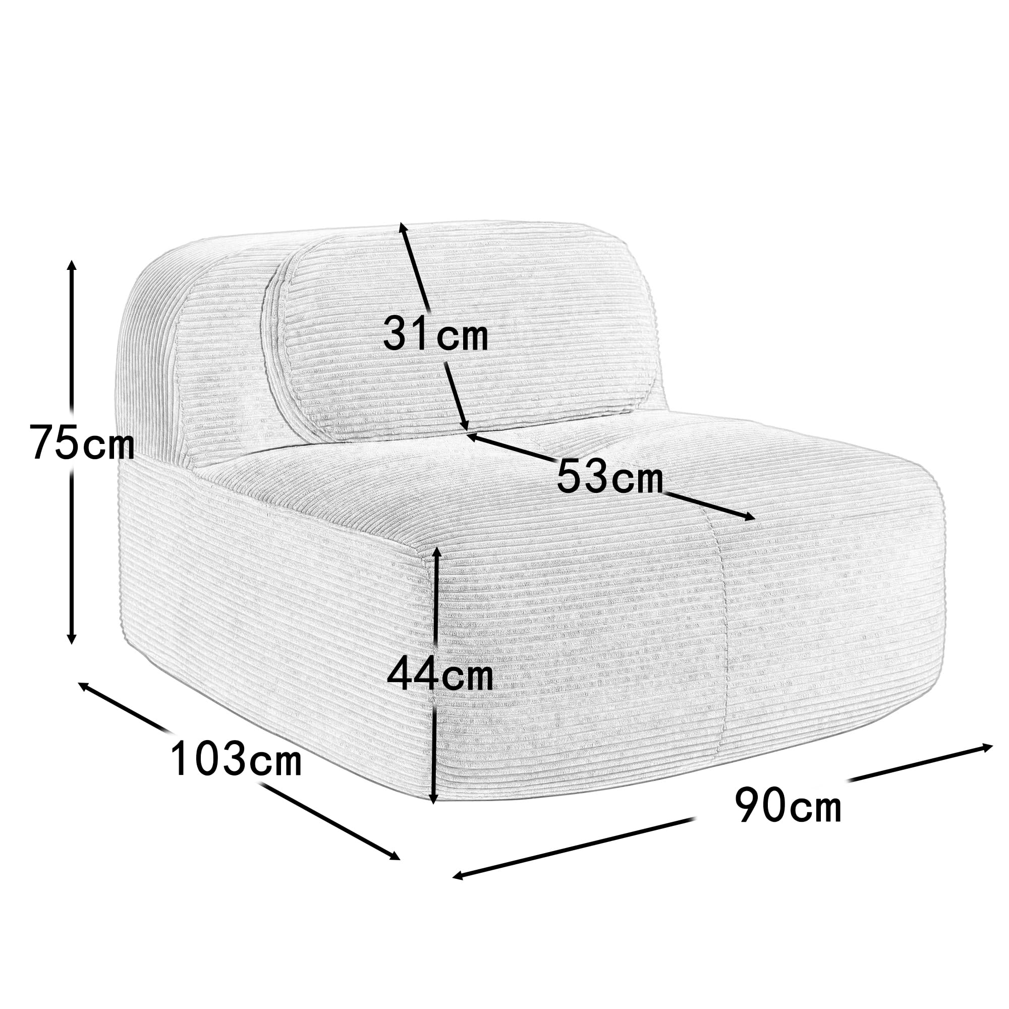 Sofá modular de 2 plazas, color marrón, módulo de sofá con reposabrazos izquierdo y respaldo, sofá de tela flexible combinable, ahorra espacio y es cómodo