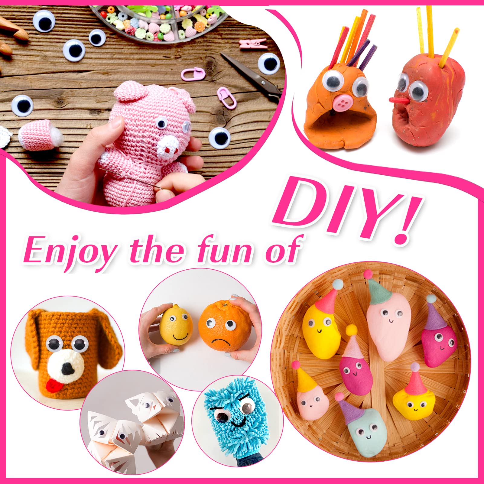 800 Occhi Oscillanti Autoadesivi Per Bambole Fai Da Te, Mix Di Dimensioni 4-12 Mm, Accessori Artigianali Per Scrapbooking E Decorazioni