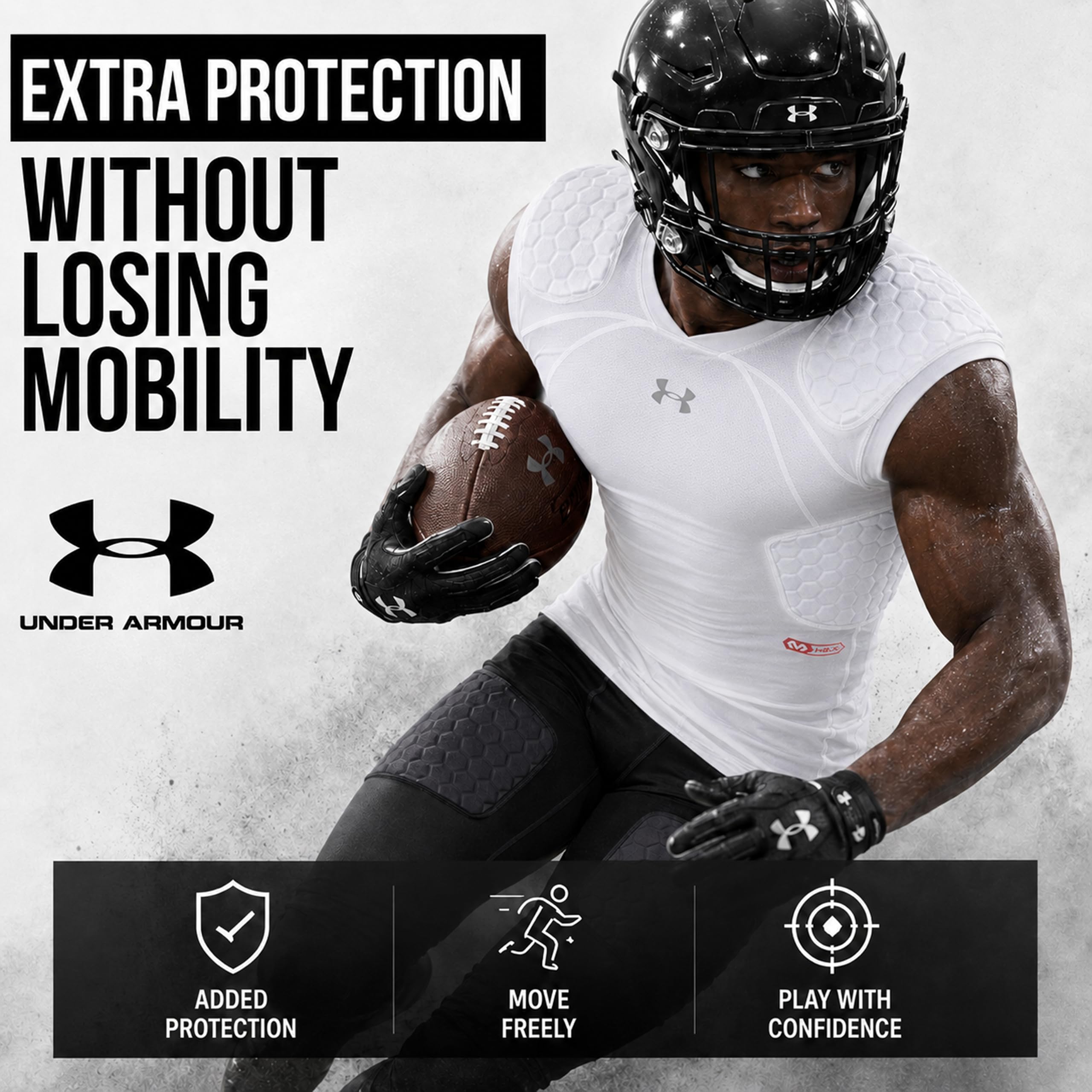Under Armour Gameday Pro - Camiseta de fútbol de 5 Almohadillas, cómoda compresión y protección para la práctica y el día del Juego, para Hombres Adultos