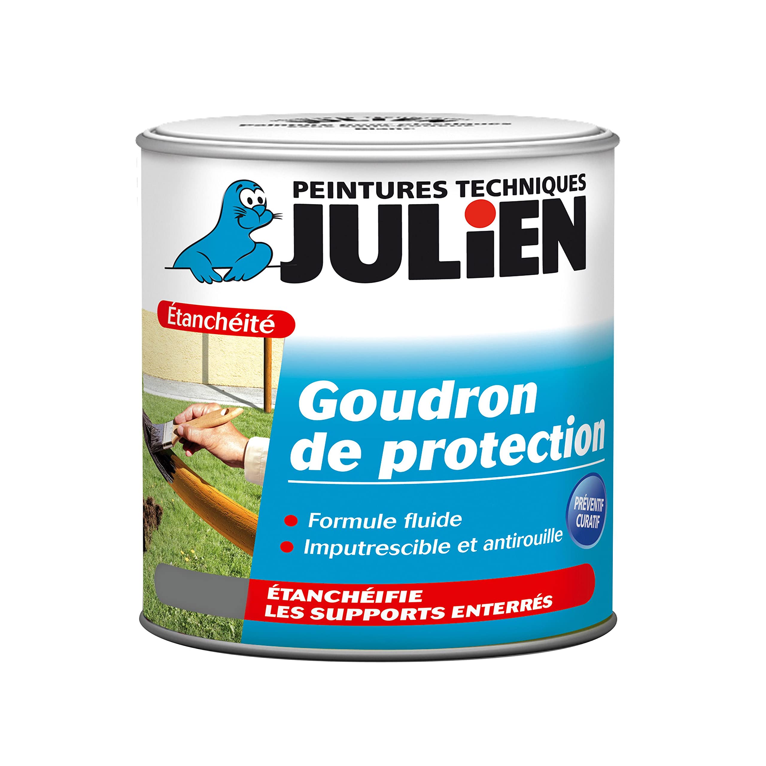 Julien Peinture Vernis Noir - Goudron de Protection - Noir Satin 2,5L