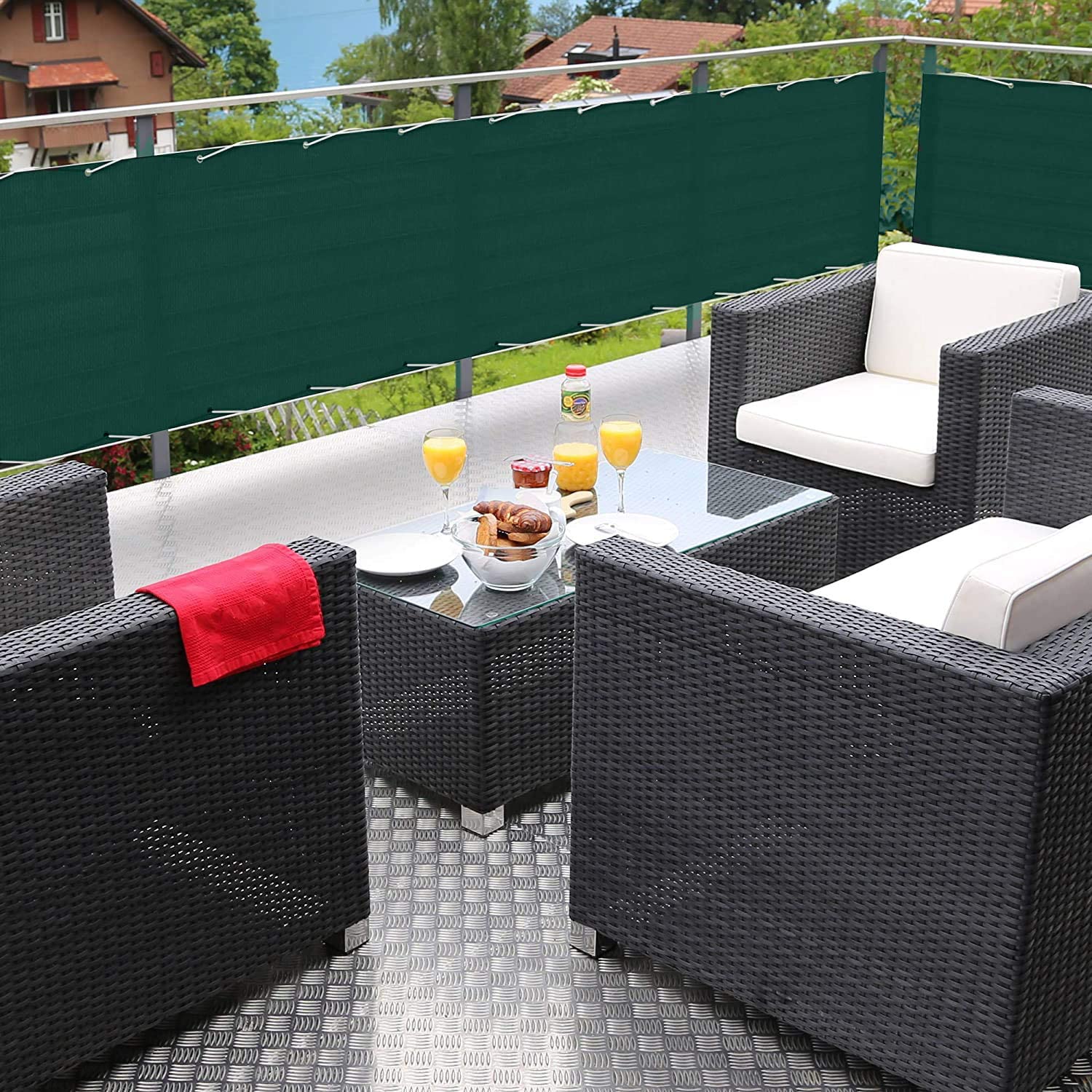 95 x 550 cm balkon na zewnątrz osłona przeciwwiatrowa od podglądania idealna na balkon i patio prywatność i design