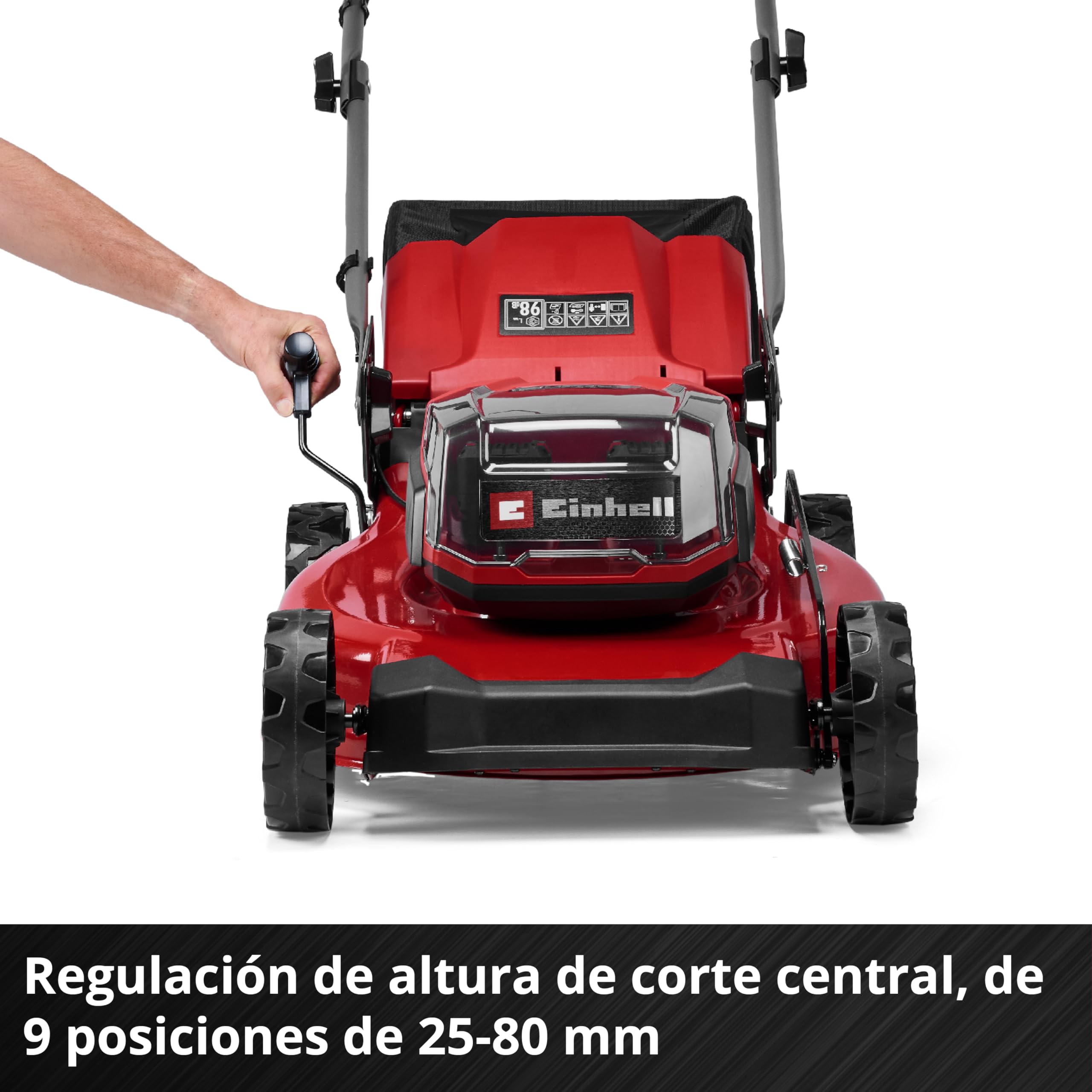 Einhell cortacésped con batería GC-CM 36/51 S Li BL (2x5,2Ah) Power X-Change (36 V, 51 cm de Ancho de Corte, hasta 750 m², Brushless, Cesta colectora 50 L, Incl. 2 baterías 5,2 Ah + Twincharger)
