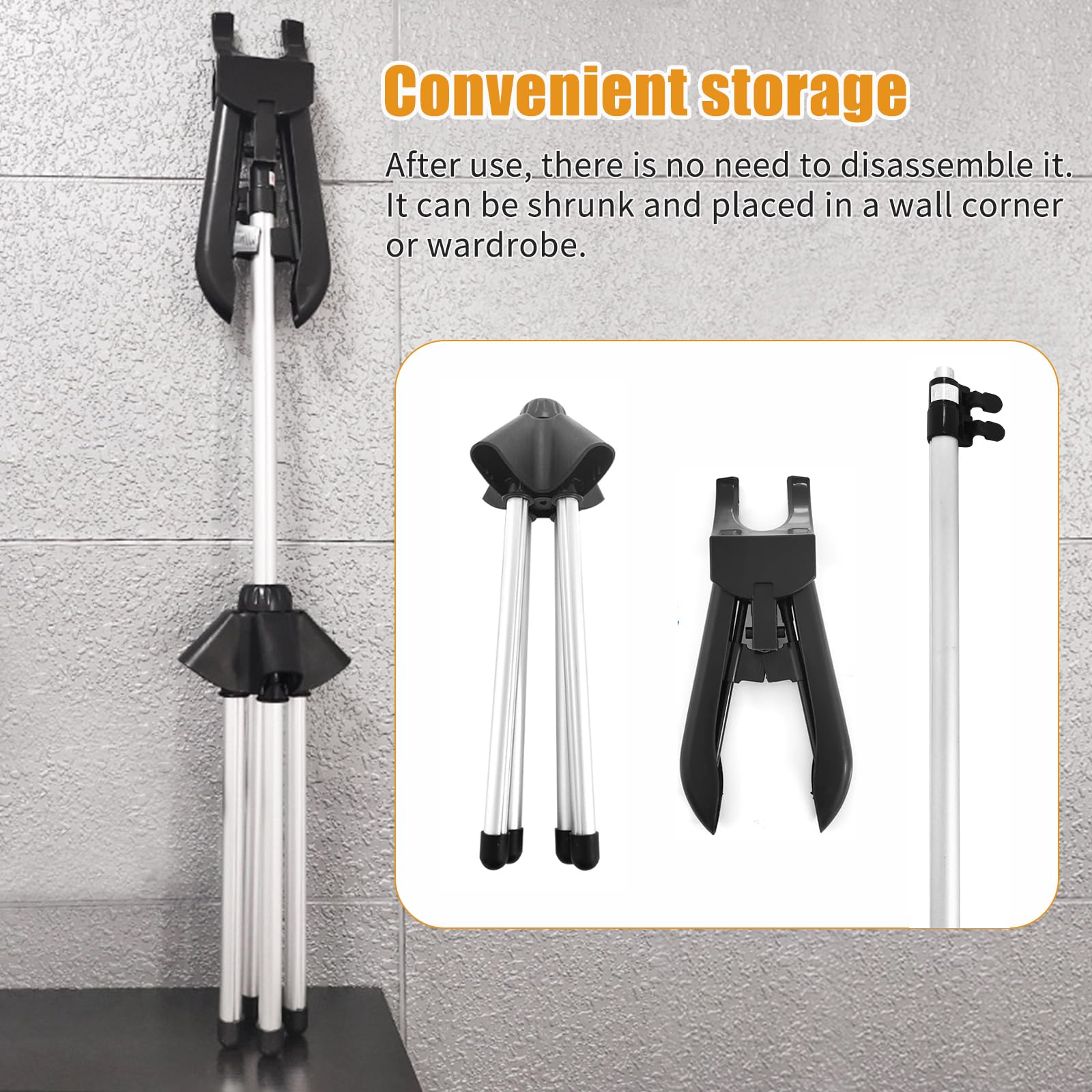 Stoom kledingstandaard met handplaat, strijkhandschoenen, telescopisch statief en kledingrek (lichtgrijs