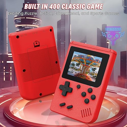 Miniatura 2 de Consola de juegos de mano retro incorporada 400 videojuegos, emulador portátil de mano con pantalla HD de 3.0 pulgadas y batería recargable,