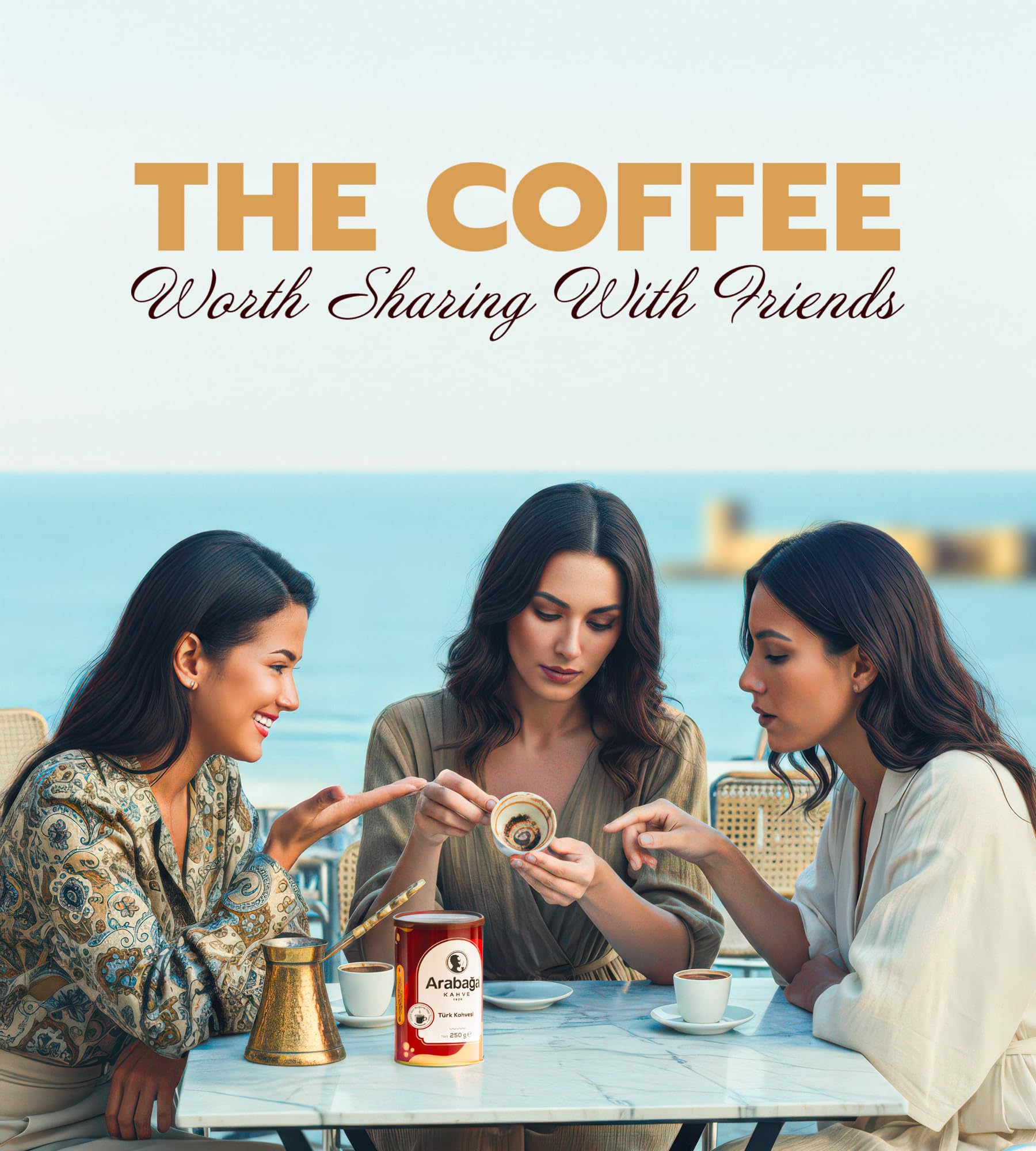 Café Turc Arabaga - Café Moulu Gourmet Torréfaction Moyenne,100 Ans de Tradition, Parfait pour les Amateurs de Café, 250g