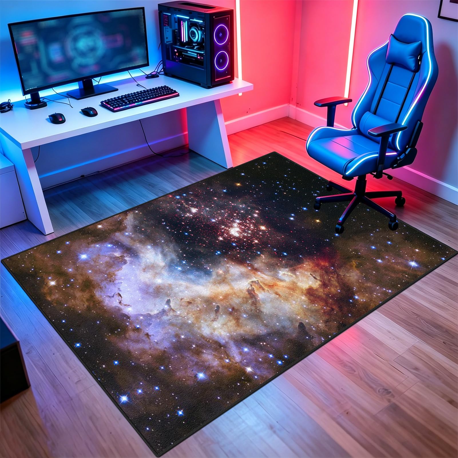 Tapis de Chambre Gaming Tapis Antidérapant pour Zone de Jeu 100 x 150 cm, Tapis de Jeu pour Chambre de Garçon pour Salle de Jeu Salle de Jeux Décoration Maison Lavable, Caoutchouc
