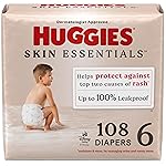 Huggies Size 6 Diapers, Skin Essentials Baby Diapers, Size 6 (35+ lbs), 108 Count (2 Packs of 54), Packaging May Vary