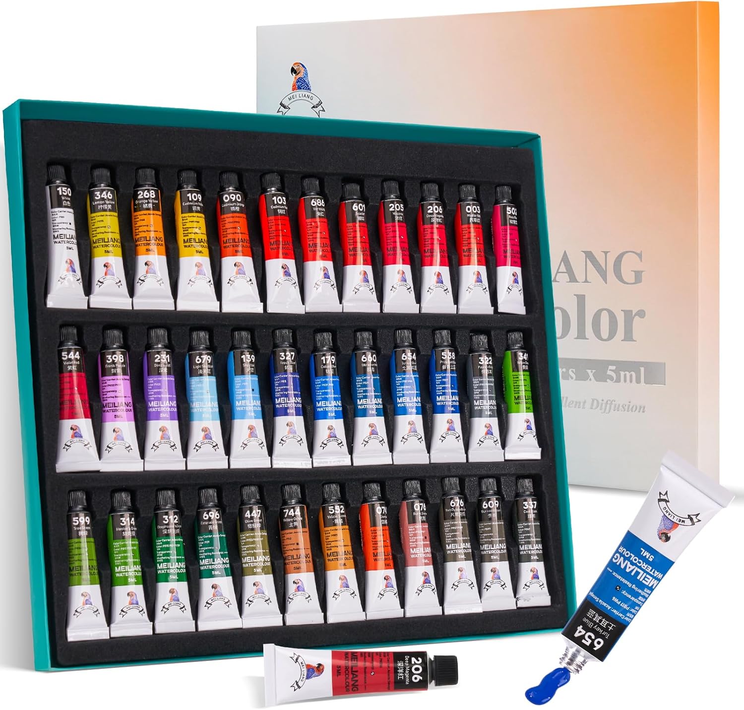 MEI LIANG Watercolor Paint Tubes 36 Water Color Paints