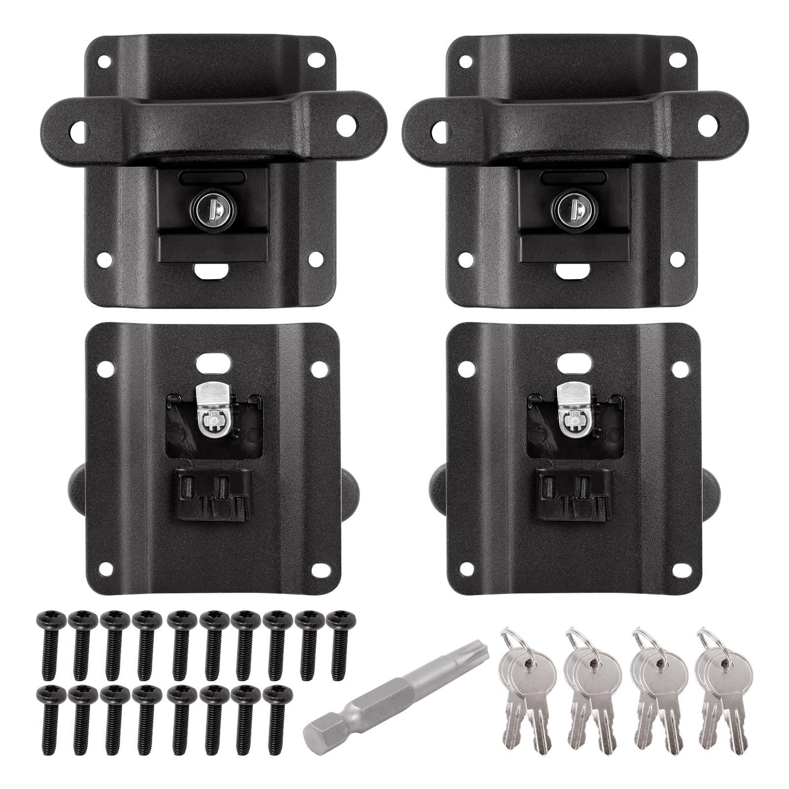 Amarres de acero con cerradura para camiones F350 2015-2025, 4 anclajes y soportes, kits de fácil instalación, anclajes de amarre de carga