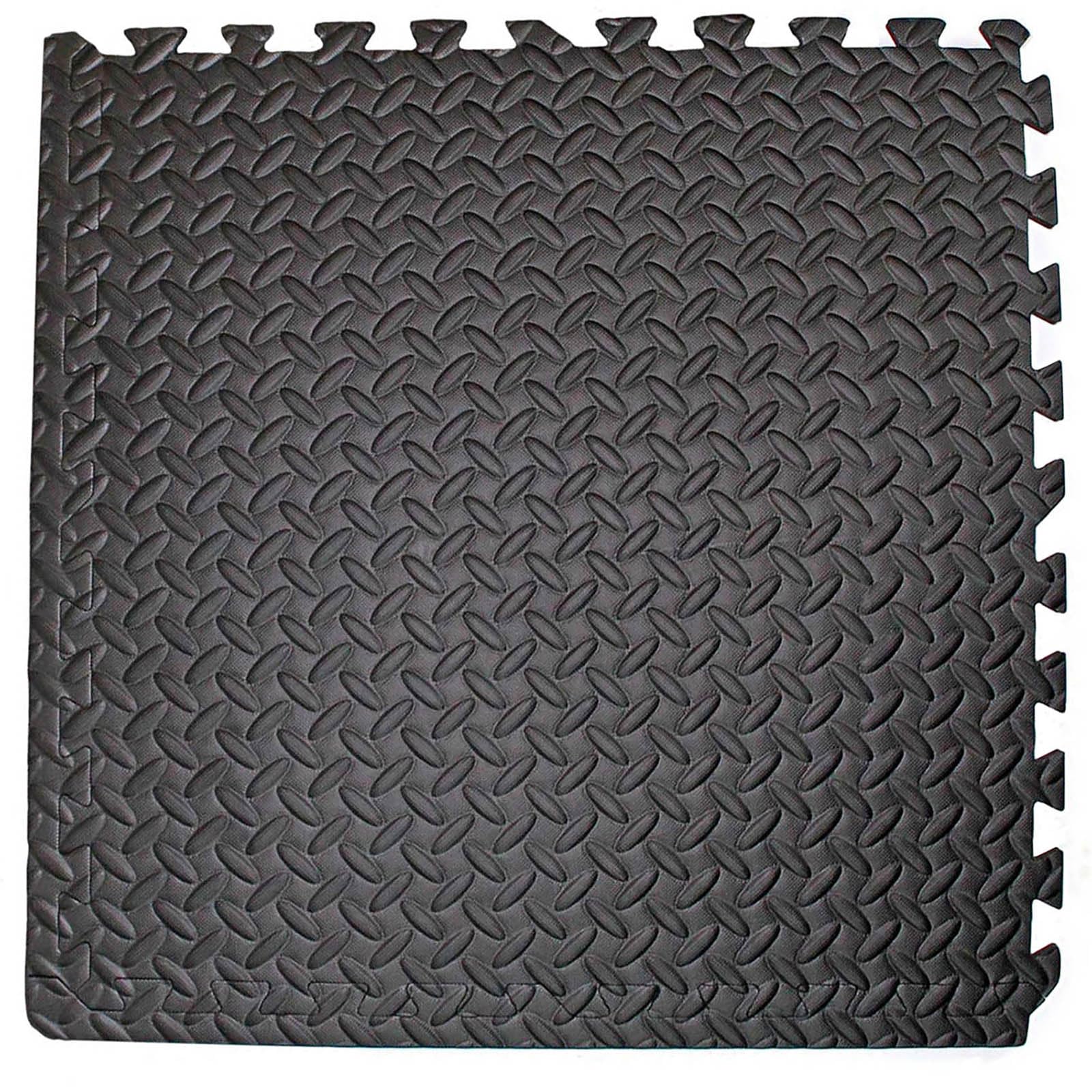 Actiasmat Shock Absorbing Gym Floor Mats, 20mm Thick EVA Foam, Interlocking Gym Mats with Foam Edges (64 Sqft)