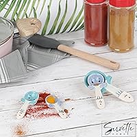 Vista 3 de Lindas cucharas medidoras - Juego de utensilios de cocina y decoración de cocina - Cucharas azules para pájaros