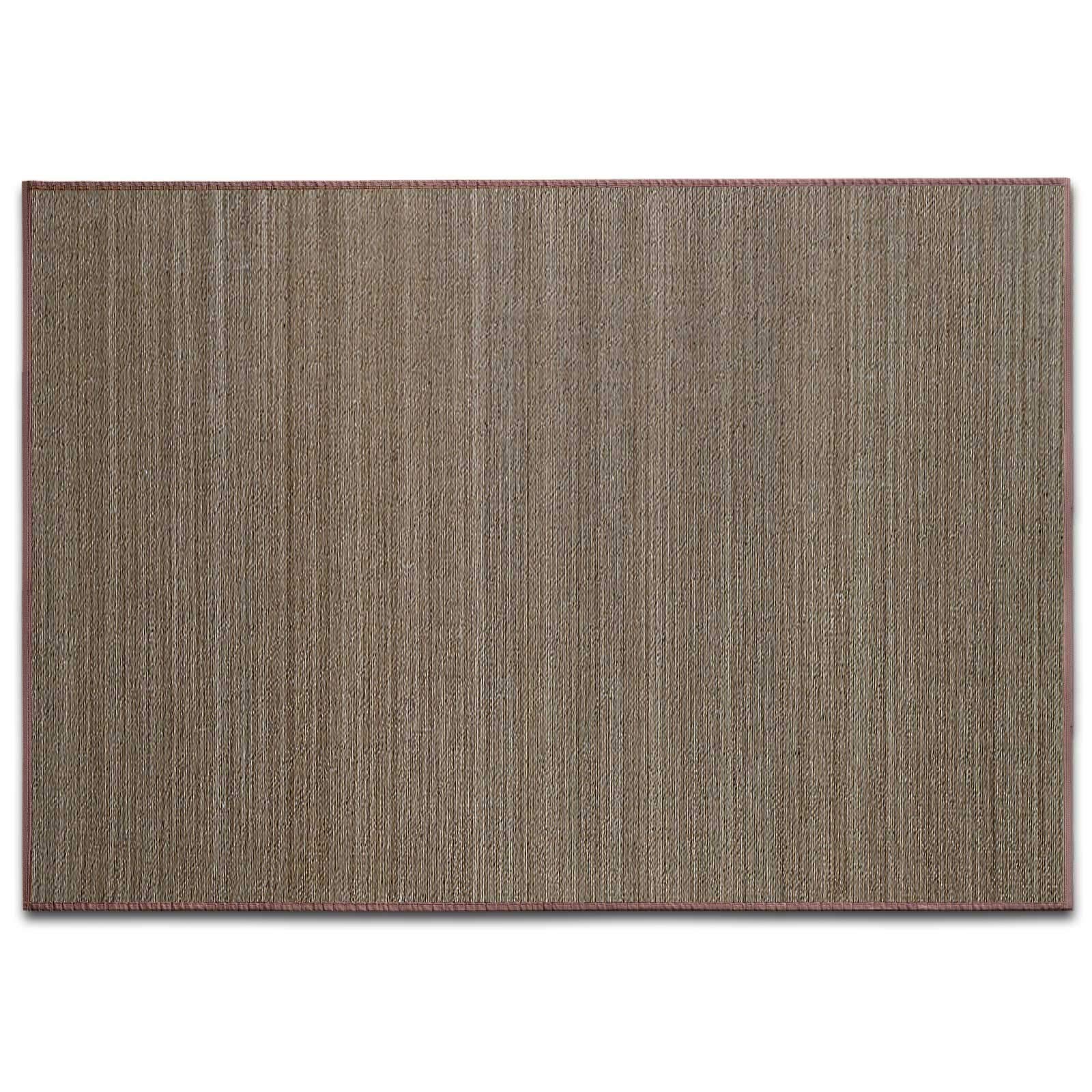 Floordirekt Tapis en bambou avec cadre en tissu | Design naturel en plusieurs couleurs et tailles (160 x 230 cm, Panda Brun)