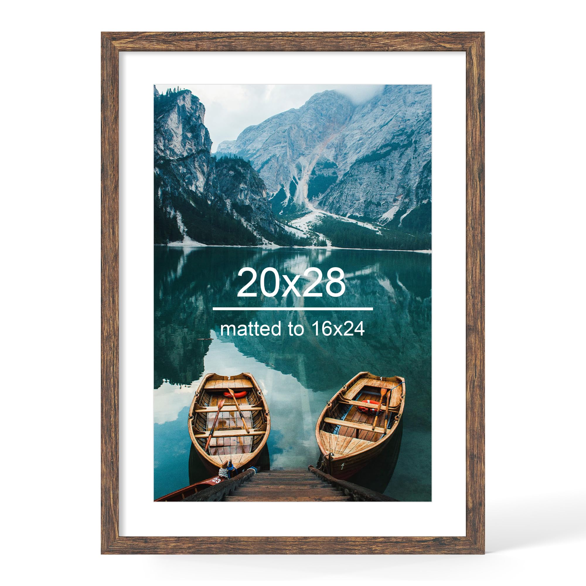 Photo 1 of Hongkee 20x28 Picture Frame, Rustic Brown Wood