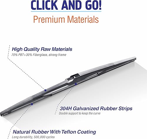 Miniatura 7 de Limpiaparabrisas trasero de 16 pulgadas (16-A) de repuesto para Toyota Prius 2022-2004 Sienna 2020-2010Lexus RX350 2015-2010 RX450h 2018-2010 + más