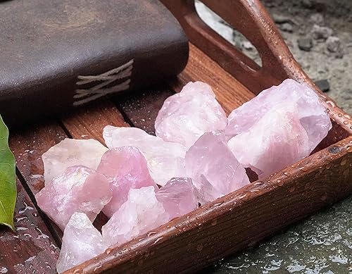 Miniatura 5 de Crocon Piedra natural bruta de cuarzo rosa de 2 libras, piedra natural cruda, pulido, minería, equilibrio de chakras, meditación, reiki, curación,