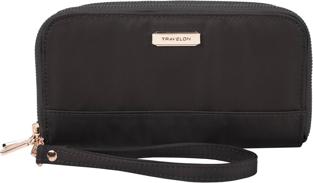 Cartera de doble cremallera con bloqueo RFID