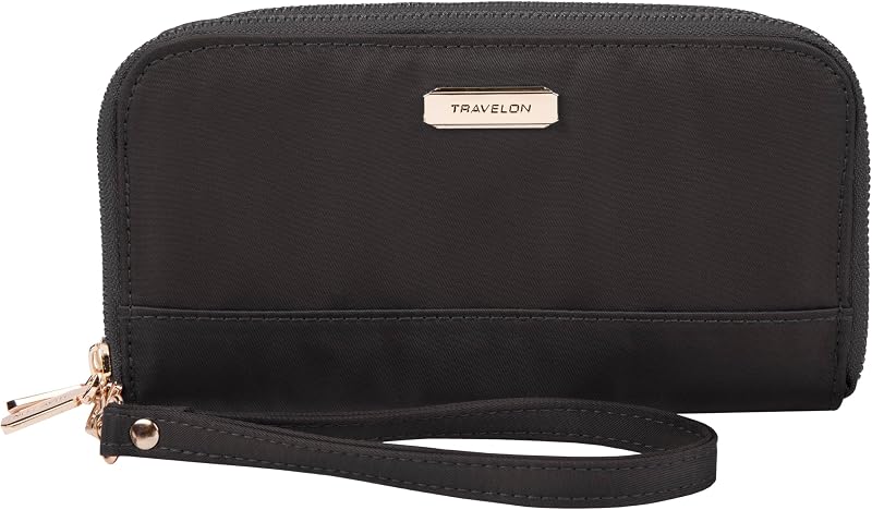 Cartera de doble cremallera con bloqueo RFID
