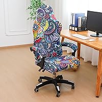 Vista 2 de FORCHEER Funda para silla de juegos con fundas para reposabrazos, estilo bohemio, 4 piezas, elásticas, para silla de computadora, juego de fundas