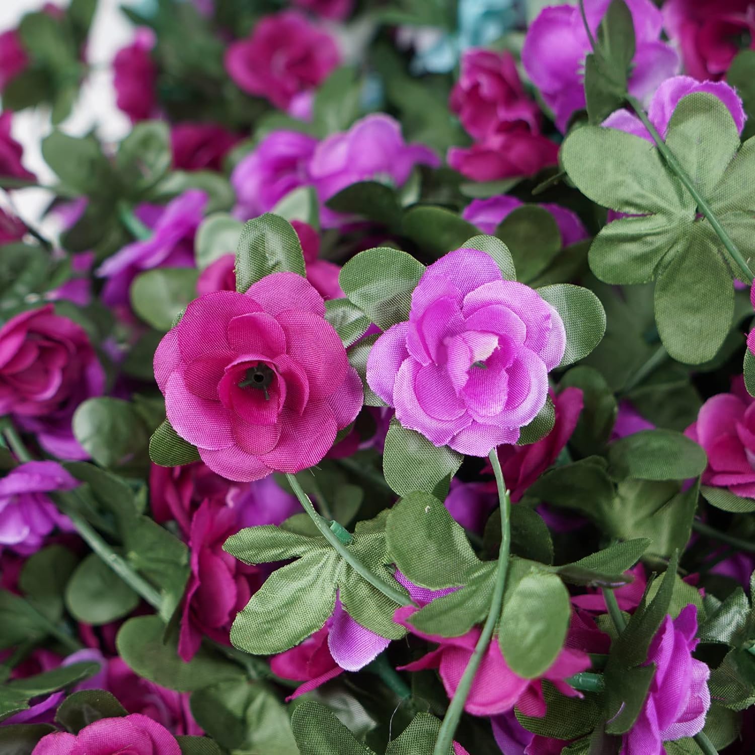 BLEUM CADE 5Pcs 41Ft Flower Garland Artificial Rose Vines for Bedroom, Cute Fake Hanging Flower Vines Floral Garland Decorations for Wedding Party Wall Room Decor Aesthetic - Image 4