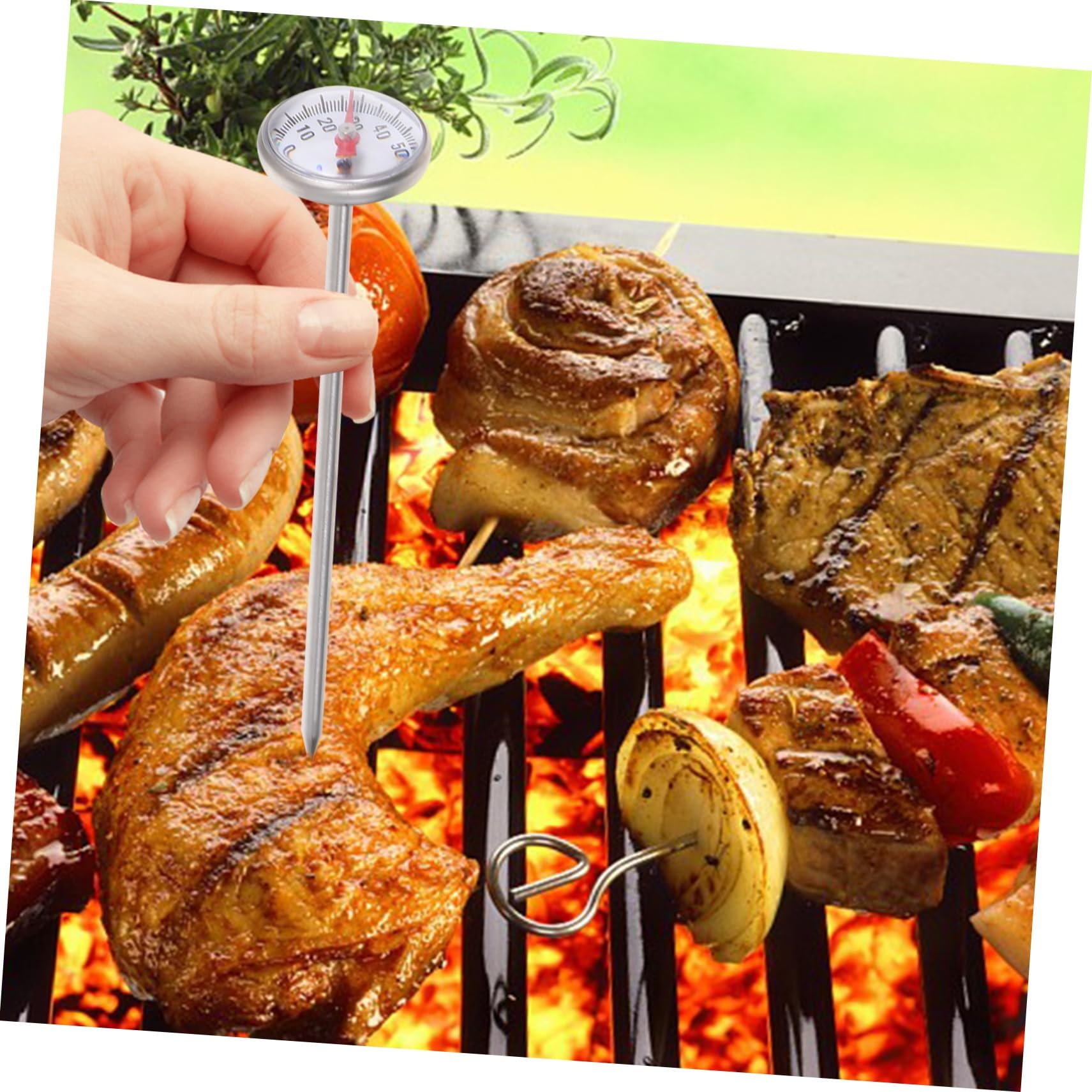 OFFSCH Stainless Steel Kitchen Thermometer for Cooking Water and Accurate Digital Probe for Food Measurement for Home and Outdoor Use