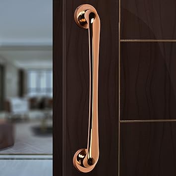 Plantex Polo 14-inch Handle for Glass/Wooden and Metal Doors (Rich Rose Gold Finish - Big)