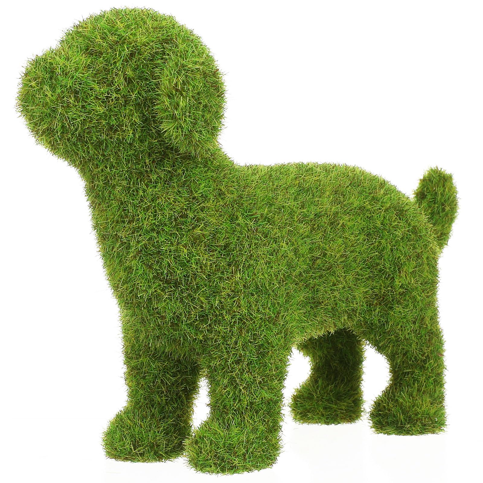 Statue de chien floqué vert, la poésie d'un jardin au style européen