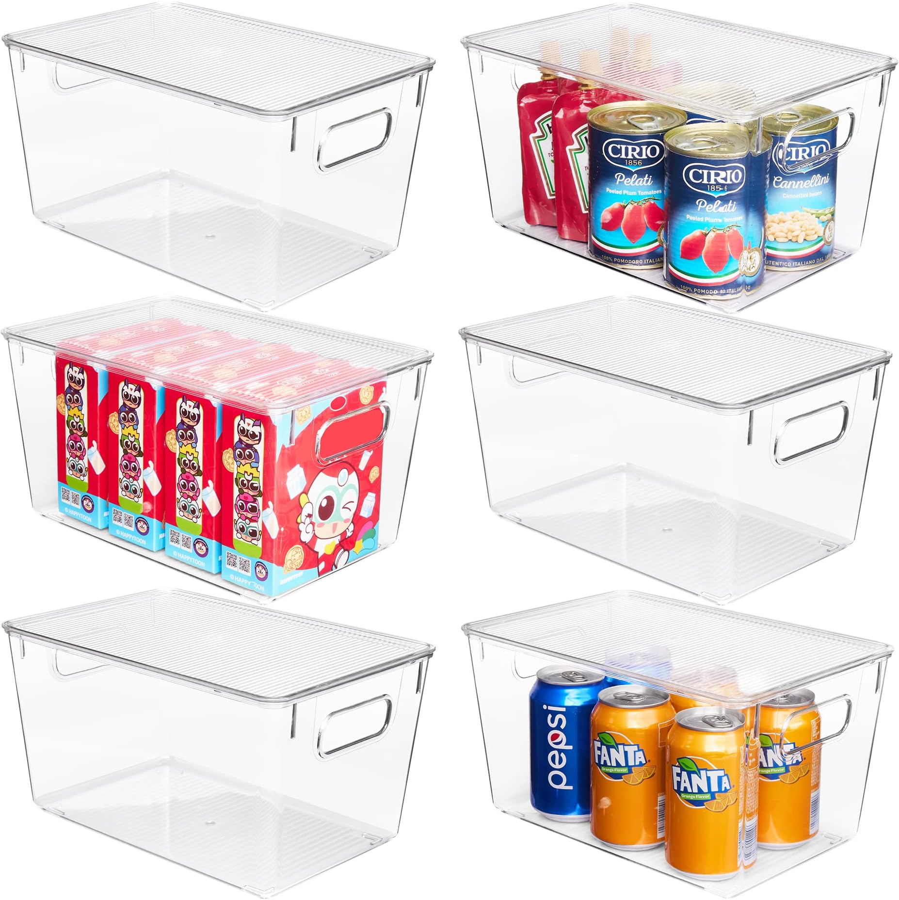 Clear Plastic Storage Bins With Lids, Perfect for Kitchen