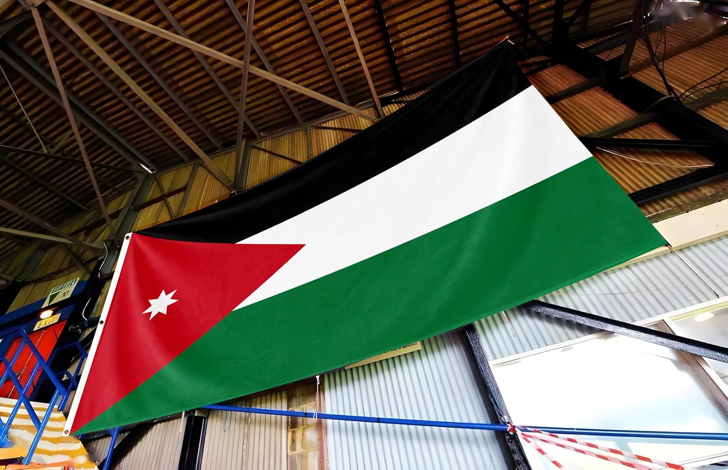 Jordan Extra Large Flag 6x10FT Giant Jordanese National Polyester With 3 Grommets For Patriotic Jordanese Themed Festival Events Party Decoration