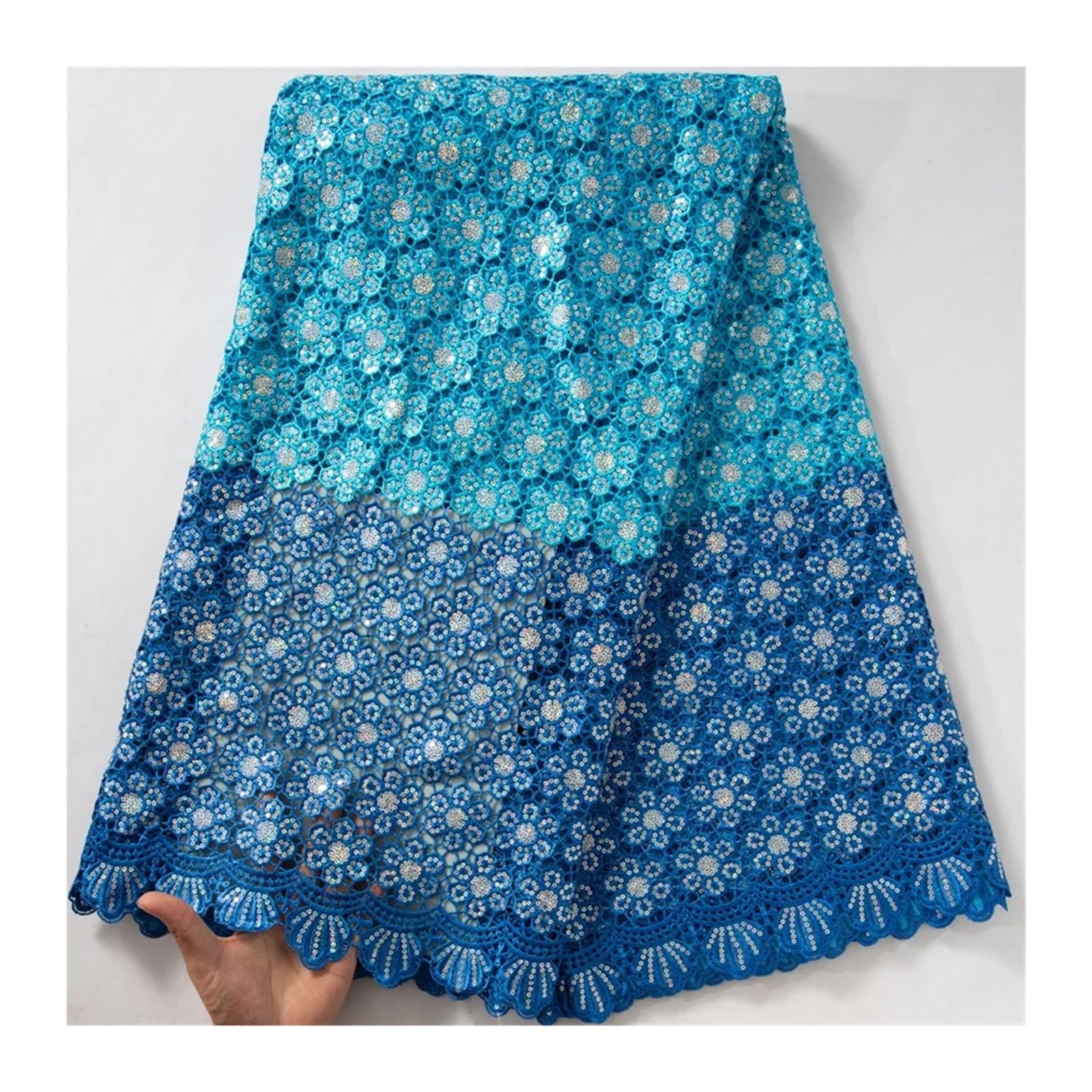 HKVTVCYPYA Nigerian Cord Lace Fabric African Guipure Novelty Water Soluble Wedding Dress for Women Sewing(36716)