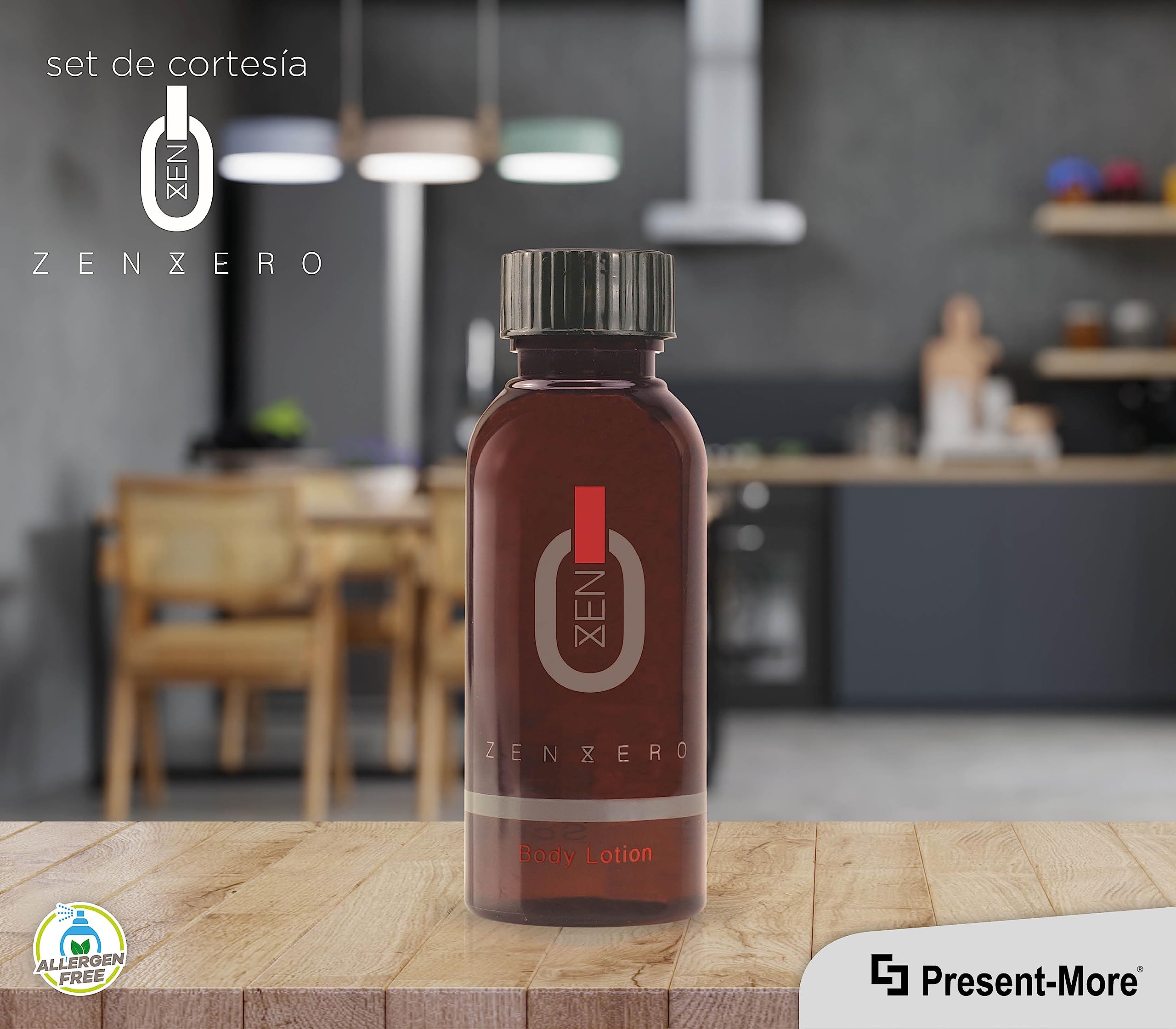 Present-More Crema corporal 45ml Zenzero - Crema cuerpo 250 unidades para Hoteles y B&B | Crema cuerpo sin alérgenos con fragancia Jengibre y Limón