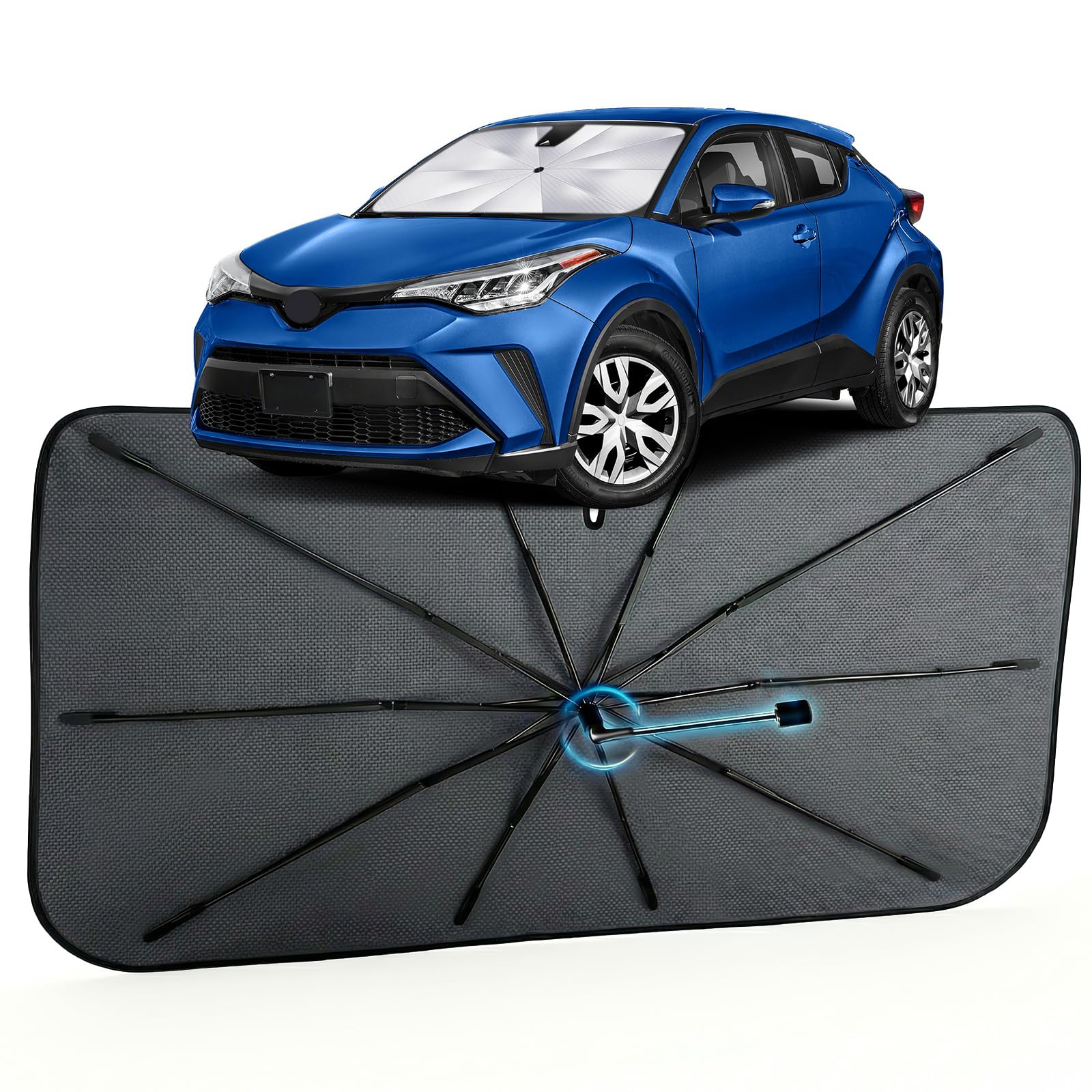 Car Windshield Sun Shade Umbrella for Toyota C-HR 2018-2026, 1:1 Fit