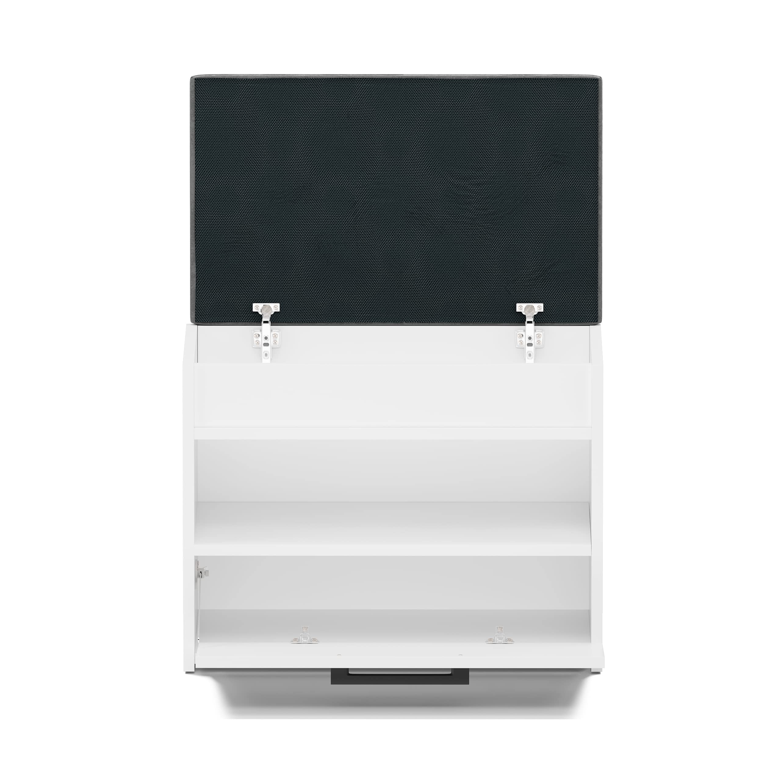 CDF Armoire à Chaussures Parma Mini | Couleur : Blanc | Idéal Pour Couloir, Bureau | Rangement à Chaussures | Siège Confortable (coussin) | Moderne | Porte Battante | Stockage