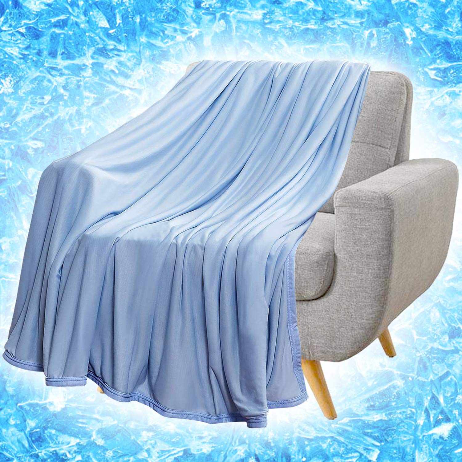 RHF Cooling Blanket, Cooling Blankets, Cooling Blankets for Sleeping, Cooling Blanket for Bed, Summer Blanket, Cool Blanket, Lightweight Blanket, Cooling Blankets for Night Sweats(71” × 79”)