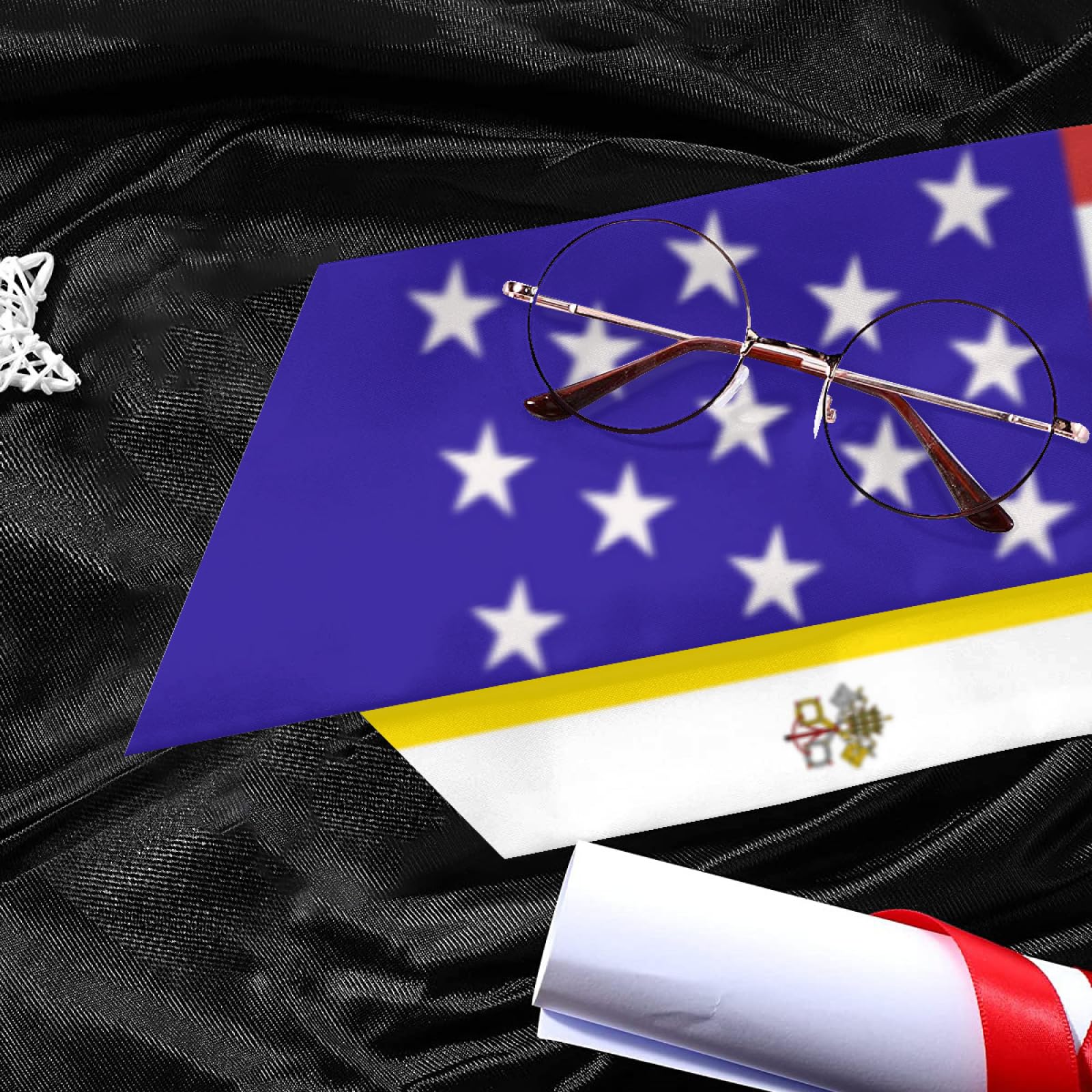 Vatican America Flag Graduation Stole Sash Shawl for Men Women Thickened Duoble-sided Scarf Angled for International Students Teachers Study Aboard Graduate Gift 72 inches Unisex