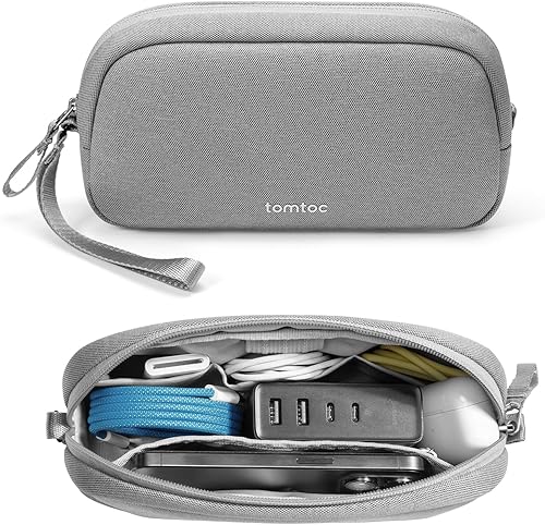 tomtoc Estuche organizador de accesorios de viaje para electrónicos y cables, para teléfono, Airpods, unidad USB y artículos diarios y esenciales