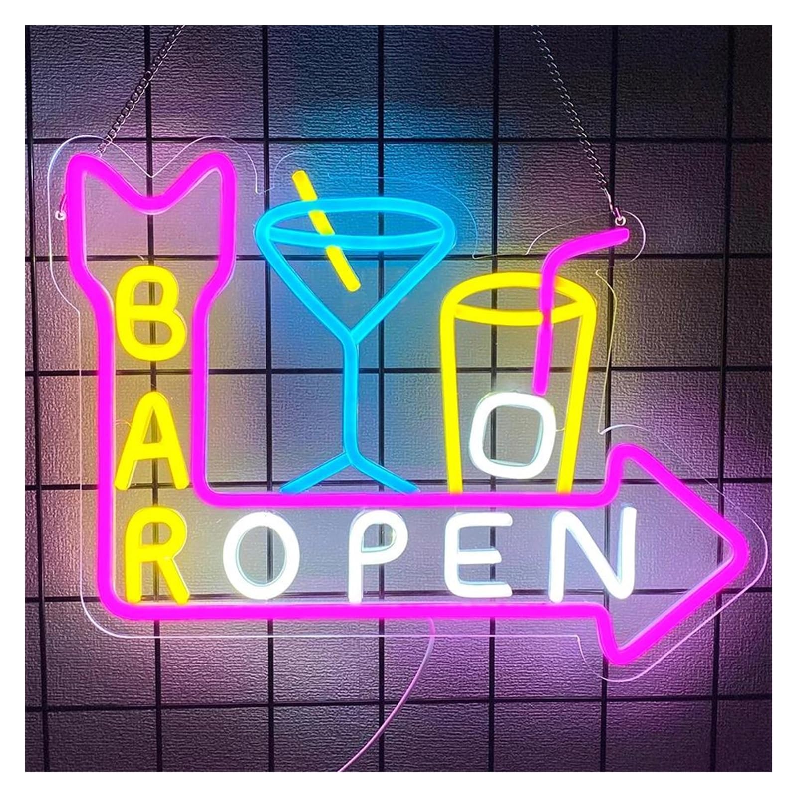 LEMST Sign Lamp Bar Open Neon Sign Light USB Powered for Storefront Business Sign Bar Pub Restaurant Cafe Shop Wall Decor 16.54inx12.6in