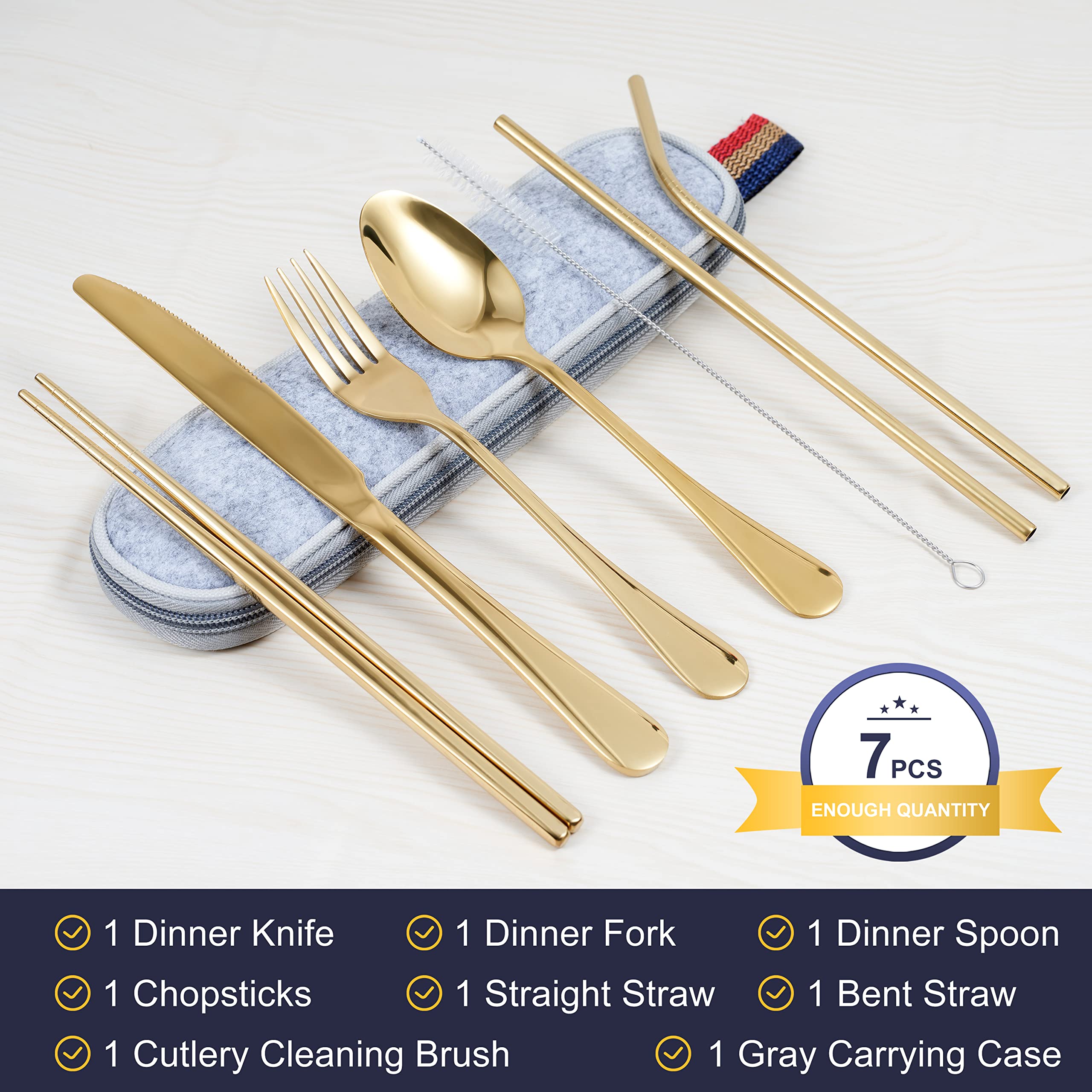 Amazon.com: ZXZCTTC 8 件式不銹鋼餐具組,適用於旅行露營的餐具組,可用