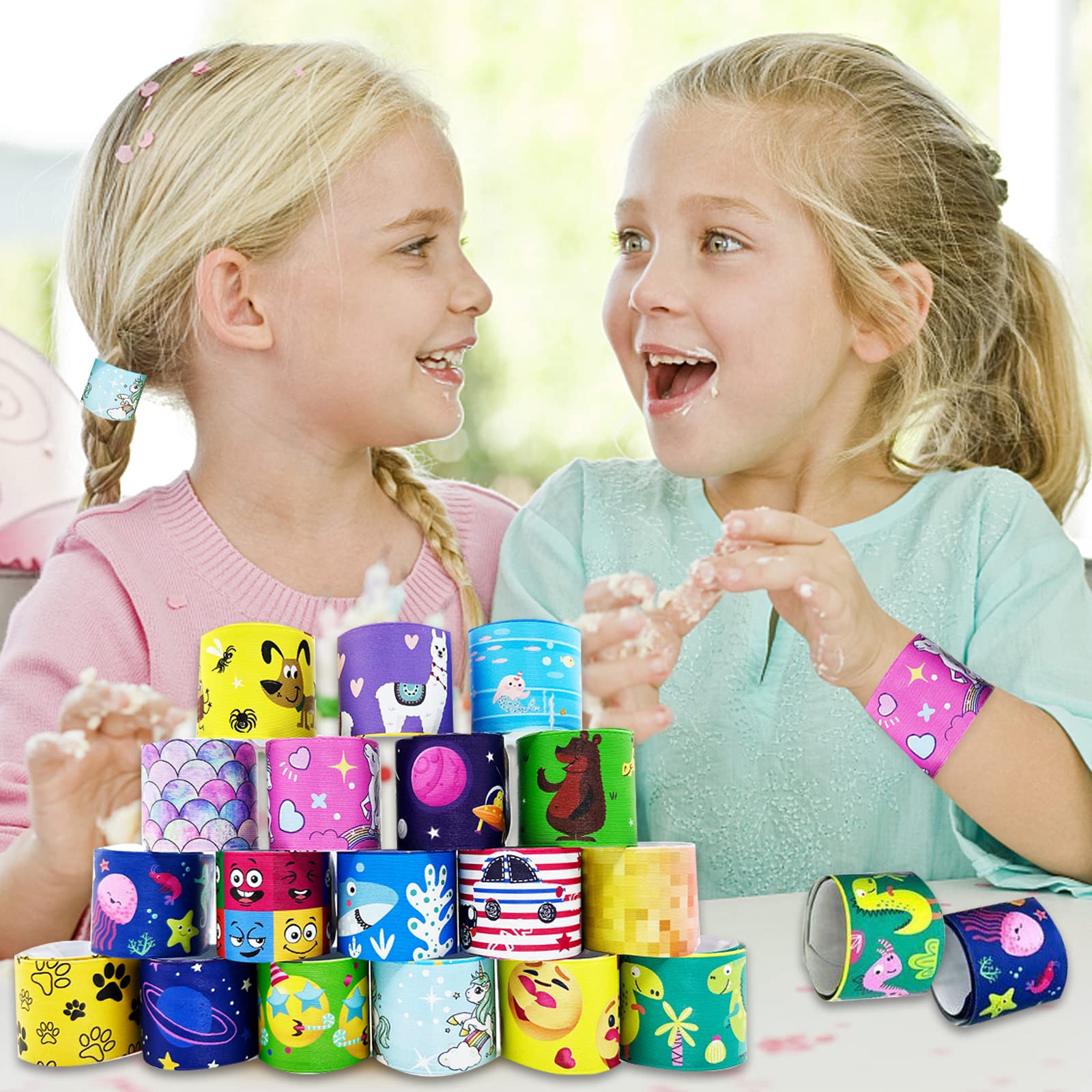 Slap Bracelet 24/30/50 pcs Animaux Dinosaures Licorne Sirène Enfants Filles Garçons