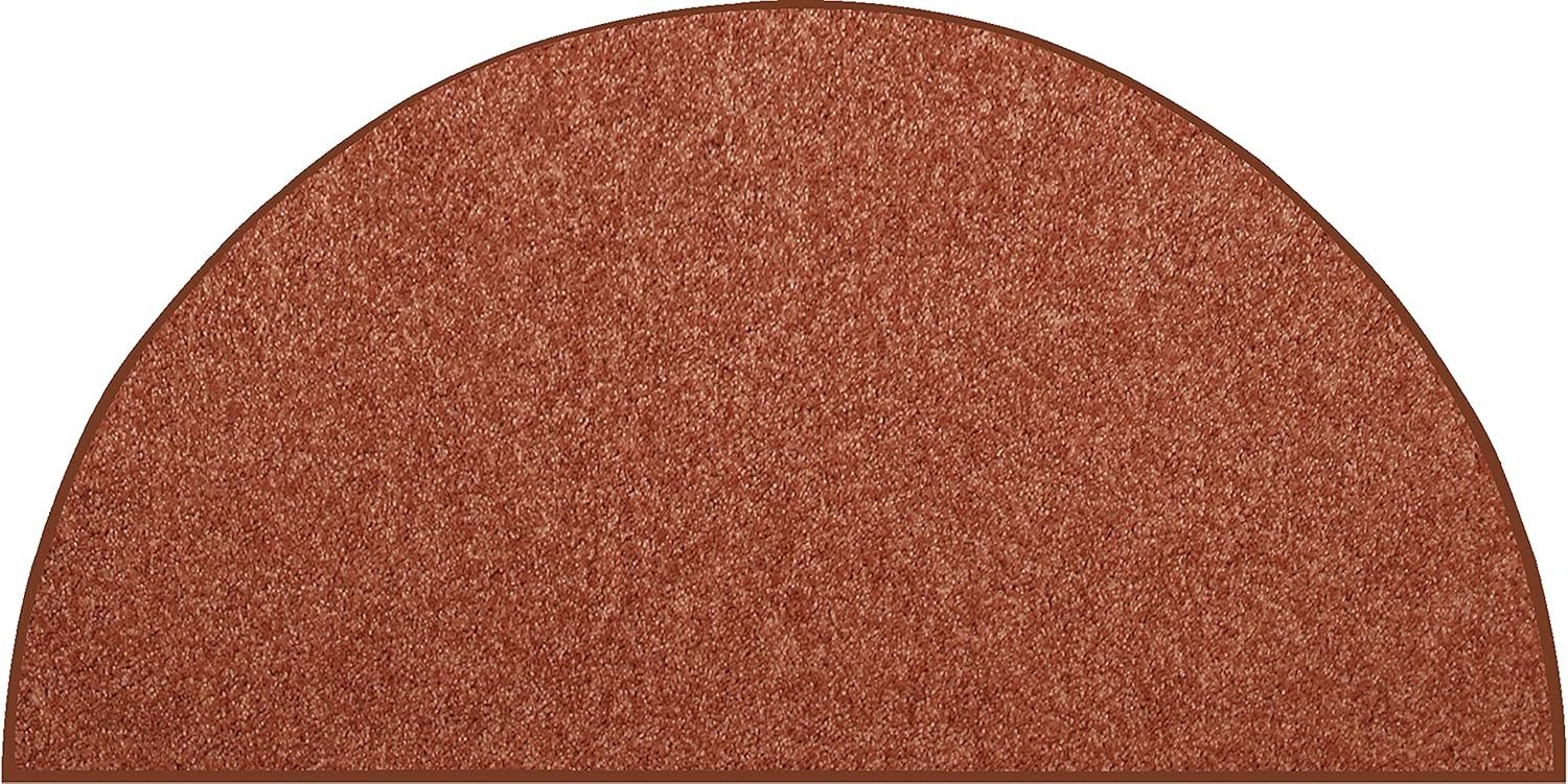 Pet Friendly Solid Color Area Rugs Rust - 20" x 40" Half Round, Indoor, Stain & Fade Resistant, Perfect for Living Room, Bedroom, Entryway, Doorway, Great for Kids, Pets, Wedding, Made in USA 20" x 40" Half Round Rust