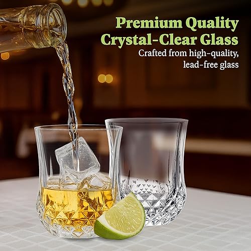 Miniatura 5 de QUAFFER Mini vaso (juego de 4)  Vasos clásicos para whisky, vodka, tequila, jerez, brandy, cordial, mini vasos para sorteos, perfectos para fiestas,