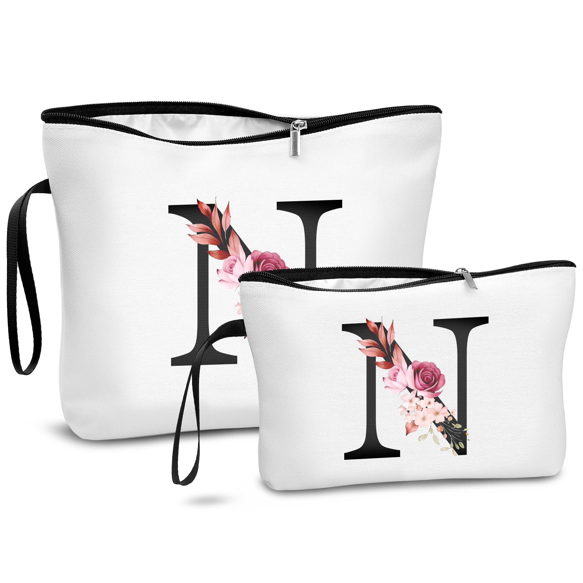 DBPBToU Geschenke für Frauen, Kosmetiktasche Personalisiert Damen, Personalisierte Geschenke Frauen, 2 Set Kulturtasche Damen Muttertagsgeschenk (N)