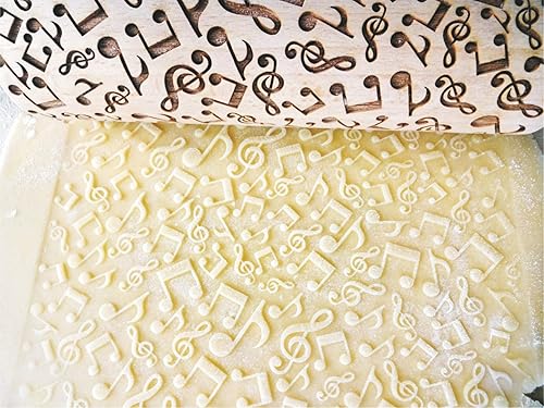 Miniatura 10 de MUSICAL INSTRUMENTS EMBOSSING ROLLING PIN with NOTES and MUSICAL INSTRUMENTS LASER ENGRAVED for EMBOSSED COOKIES GIFT FOR MUSICIAN