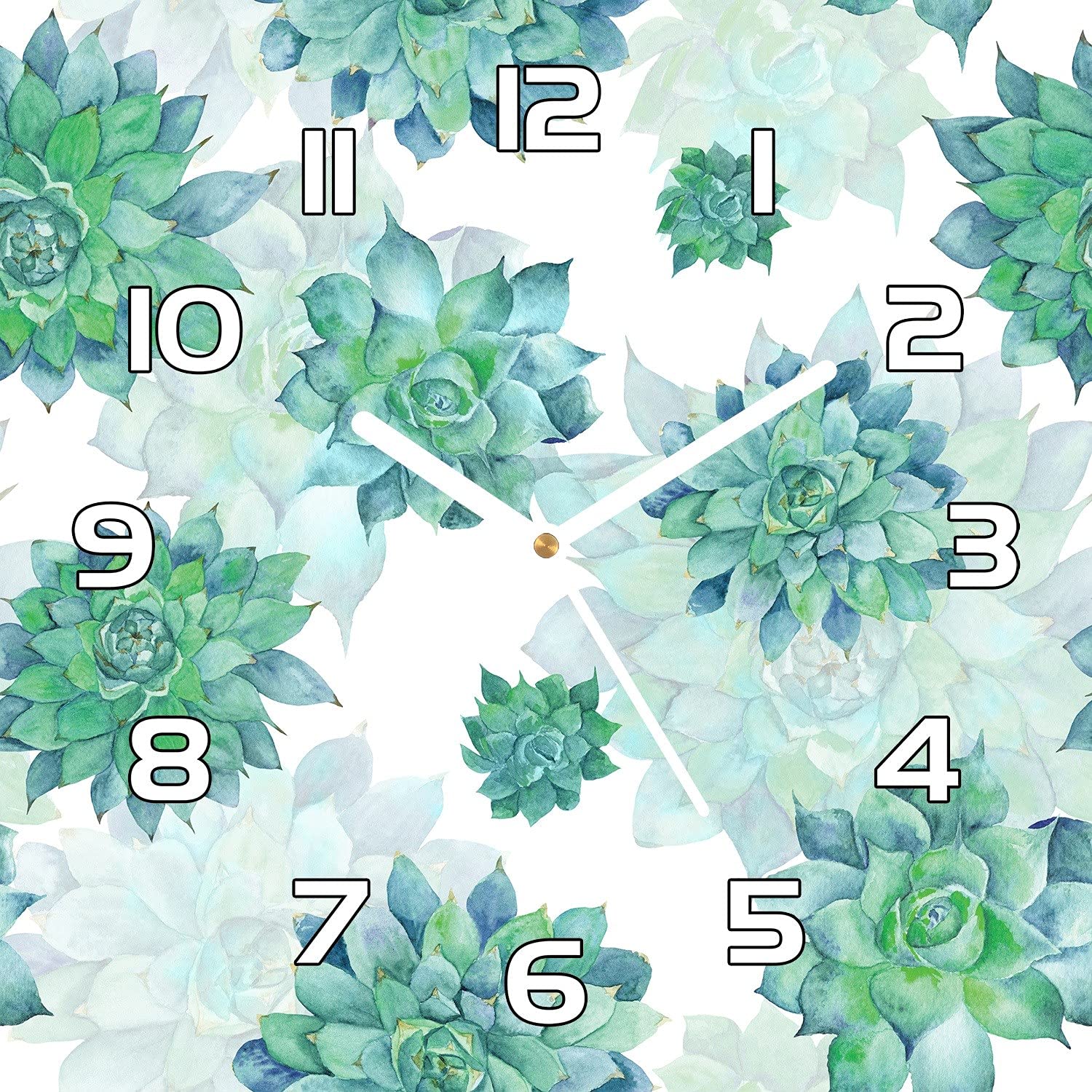 Horloge en verre succulente contre les murs ternes deco cuisine moderne
