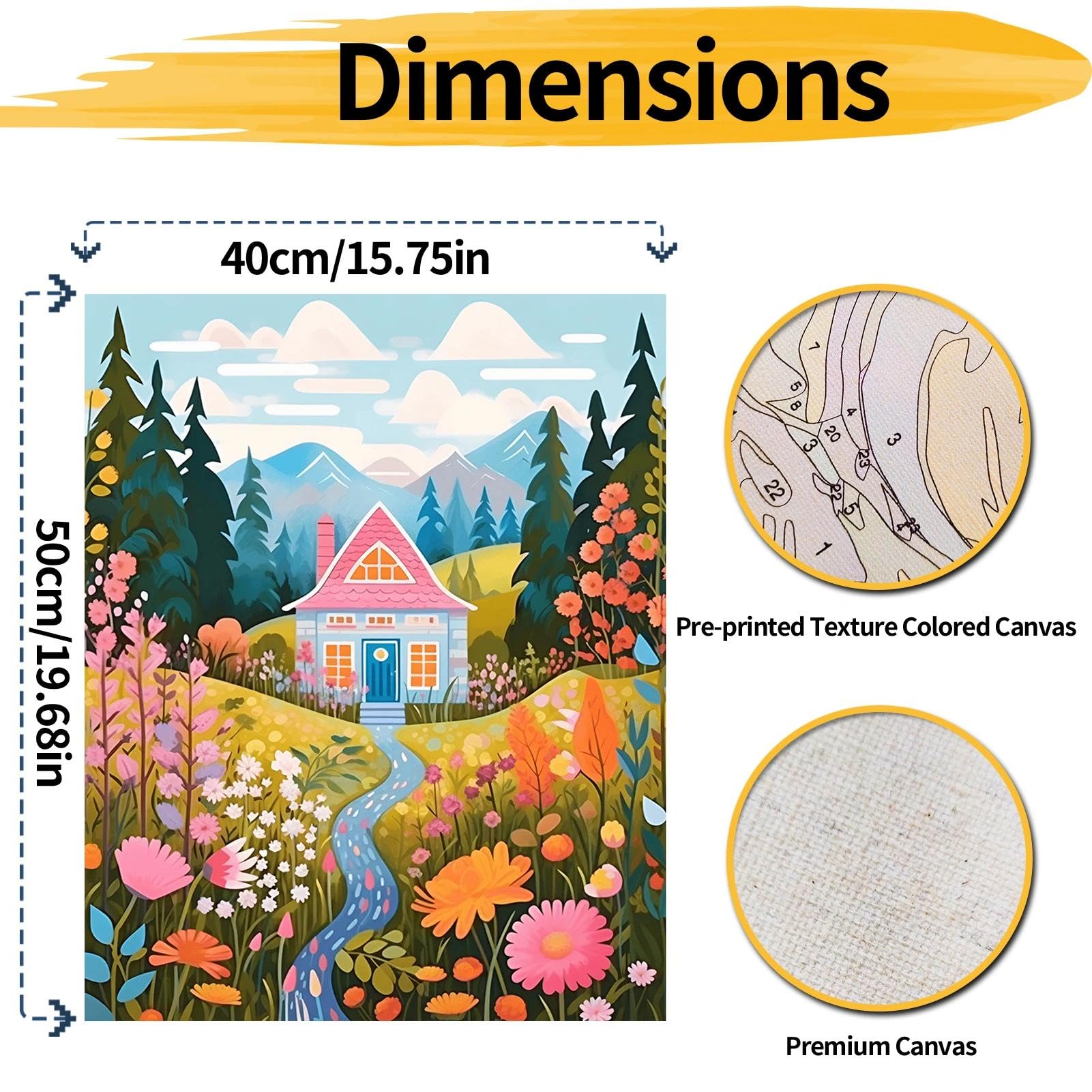 YALKIN Paint by Numbers Kits for Adults Painting by Number Kits On Canvas,Without Frame DIY Color Oil Painting Acrylic Paints,Home Wall Decor 16x20in/40x50cm - Image 2