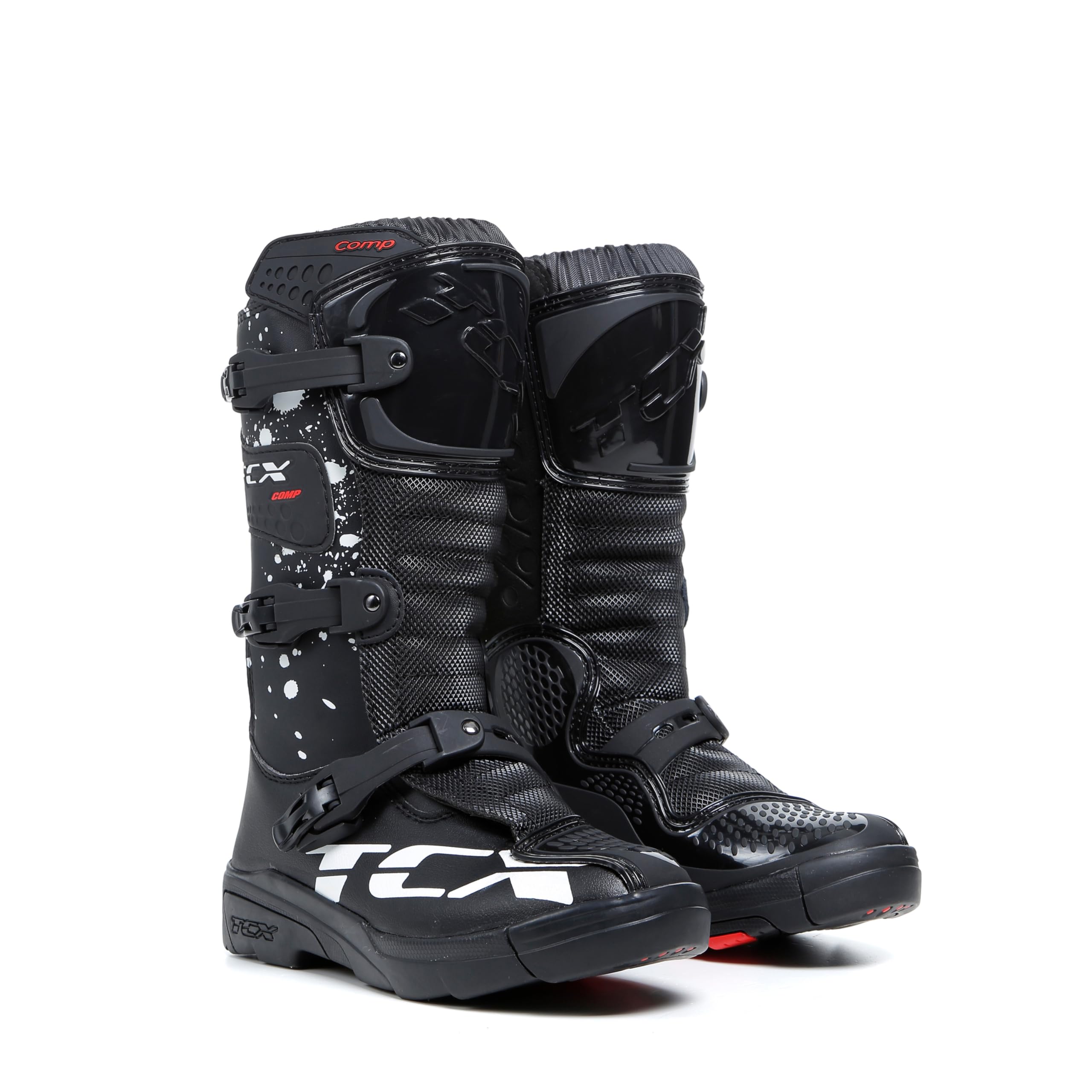 TCX Comp Kid botas de motocross para niños, parte superior de microfibra, cierre de poliuretano de 3 hebillas con ajuste micrométrico y velcroNiños